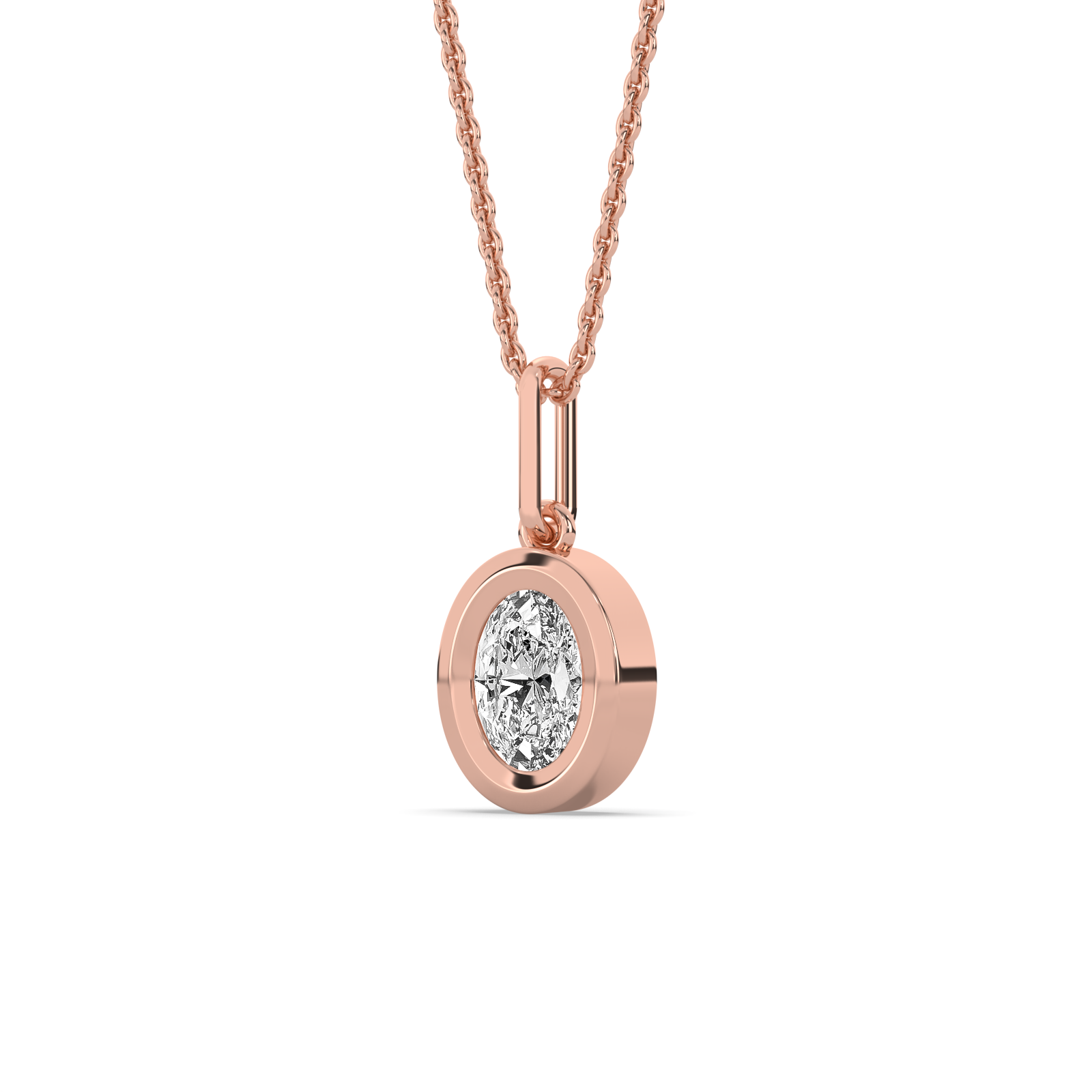 Oval Diamond Bezel Charm