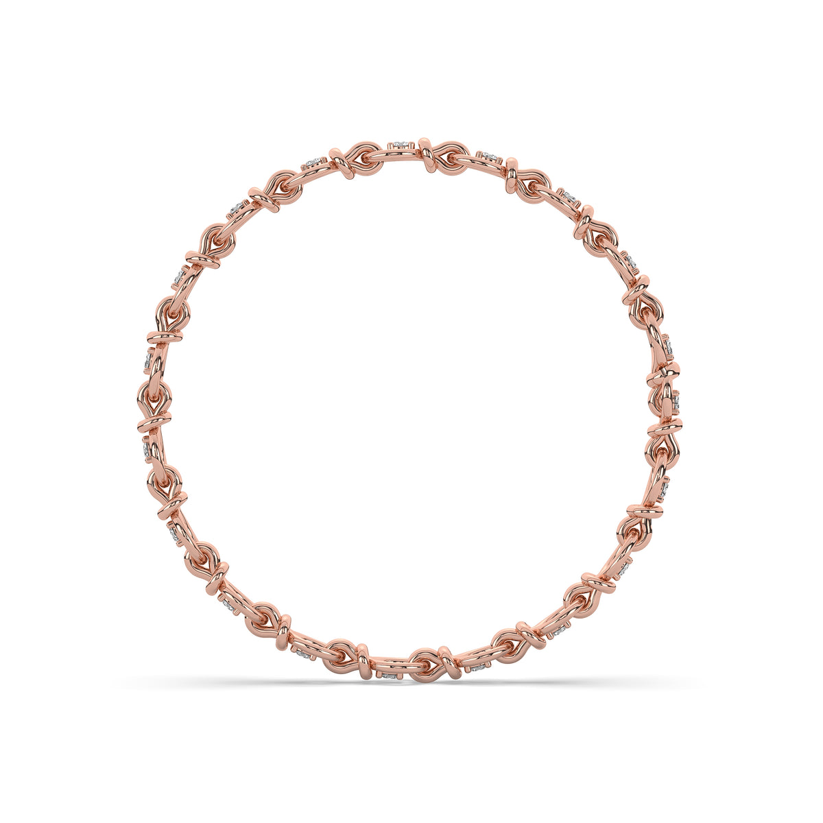 The Diamond Gold Knot Chain Bracelet