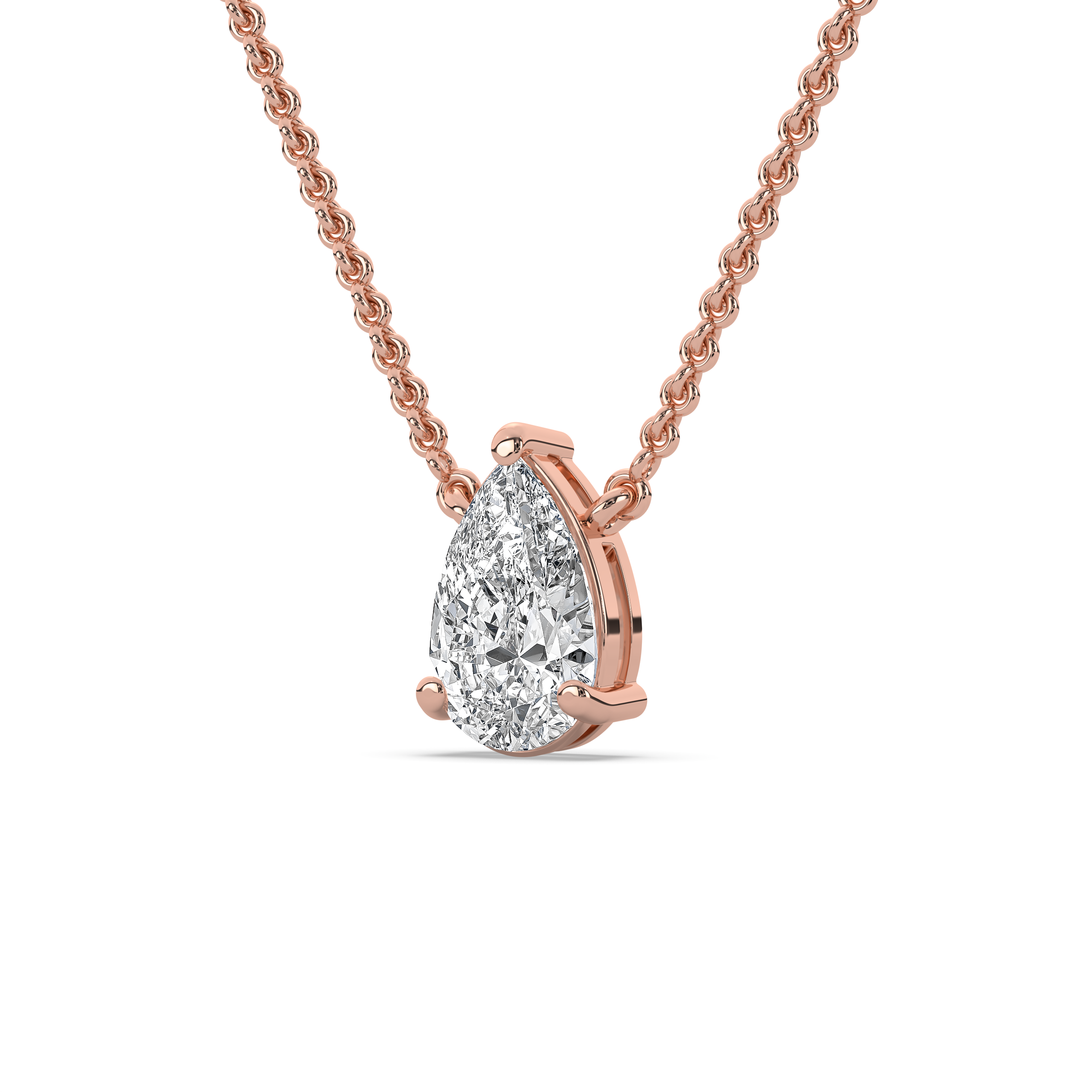 Pear Diamond Solitaire Necklace