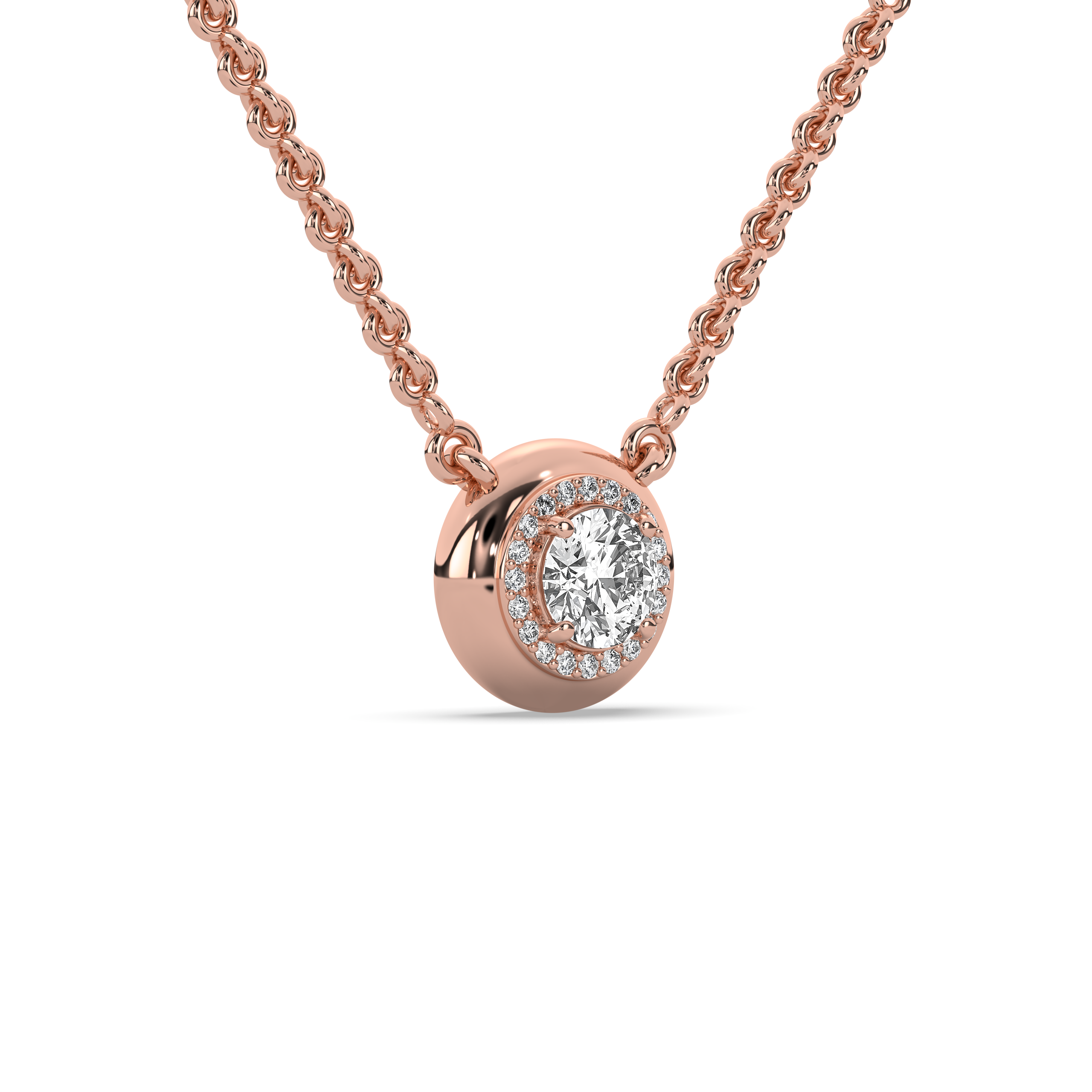 Diana Diamond Halo Pendant Necklace