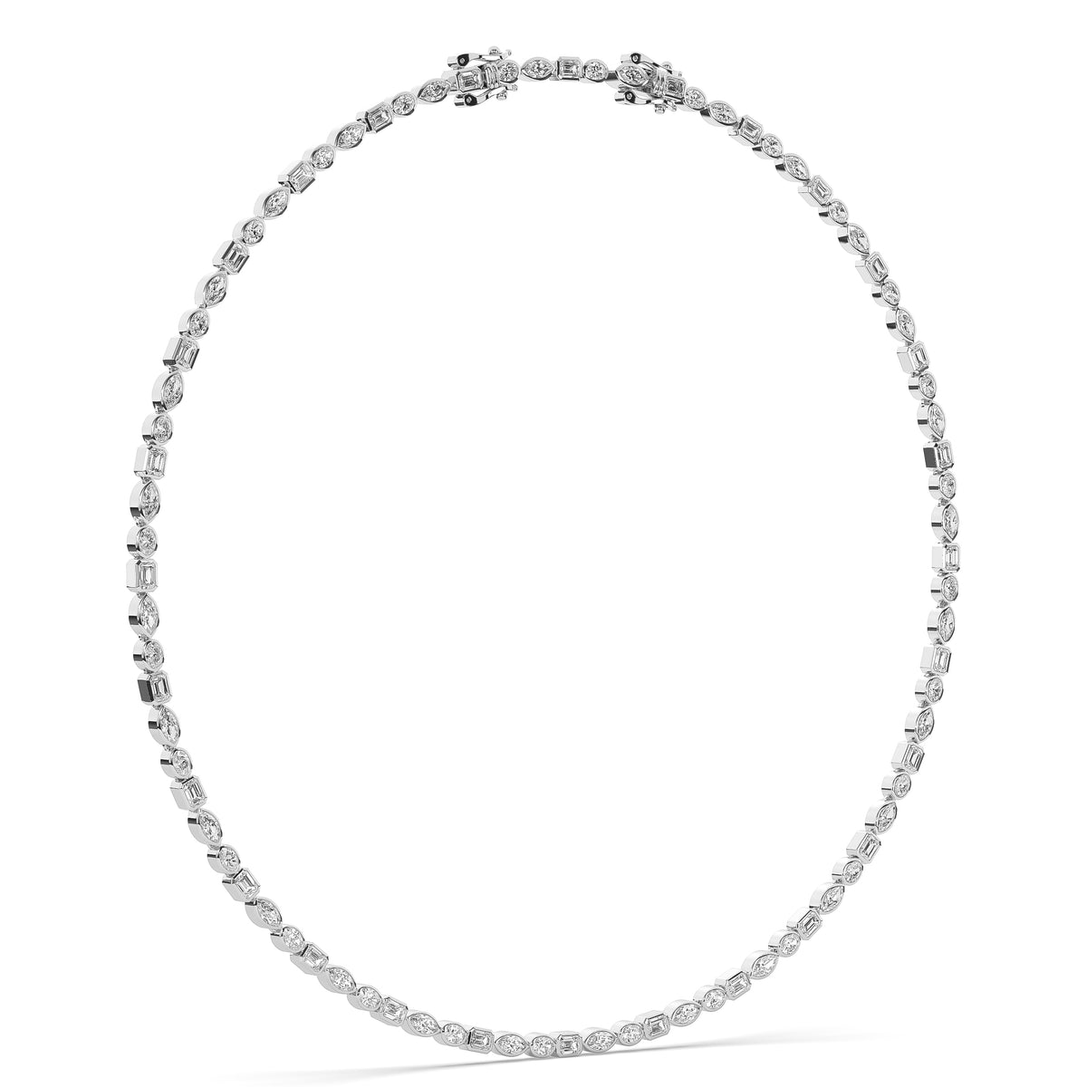 The Bezel Mixed-Cut Diamond Tennis Necklace