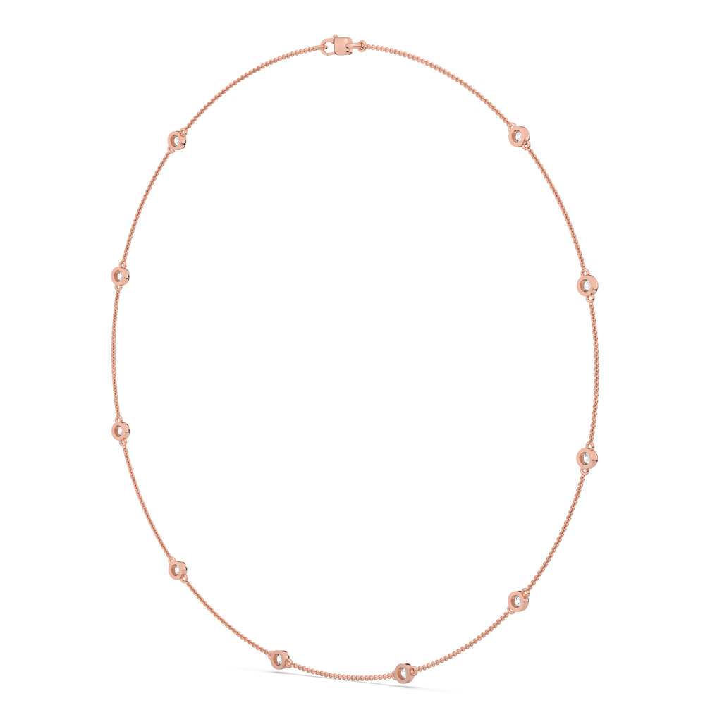 Diamond Bezel Station Necklace