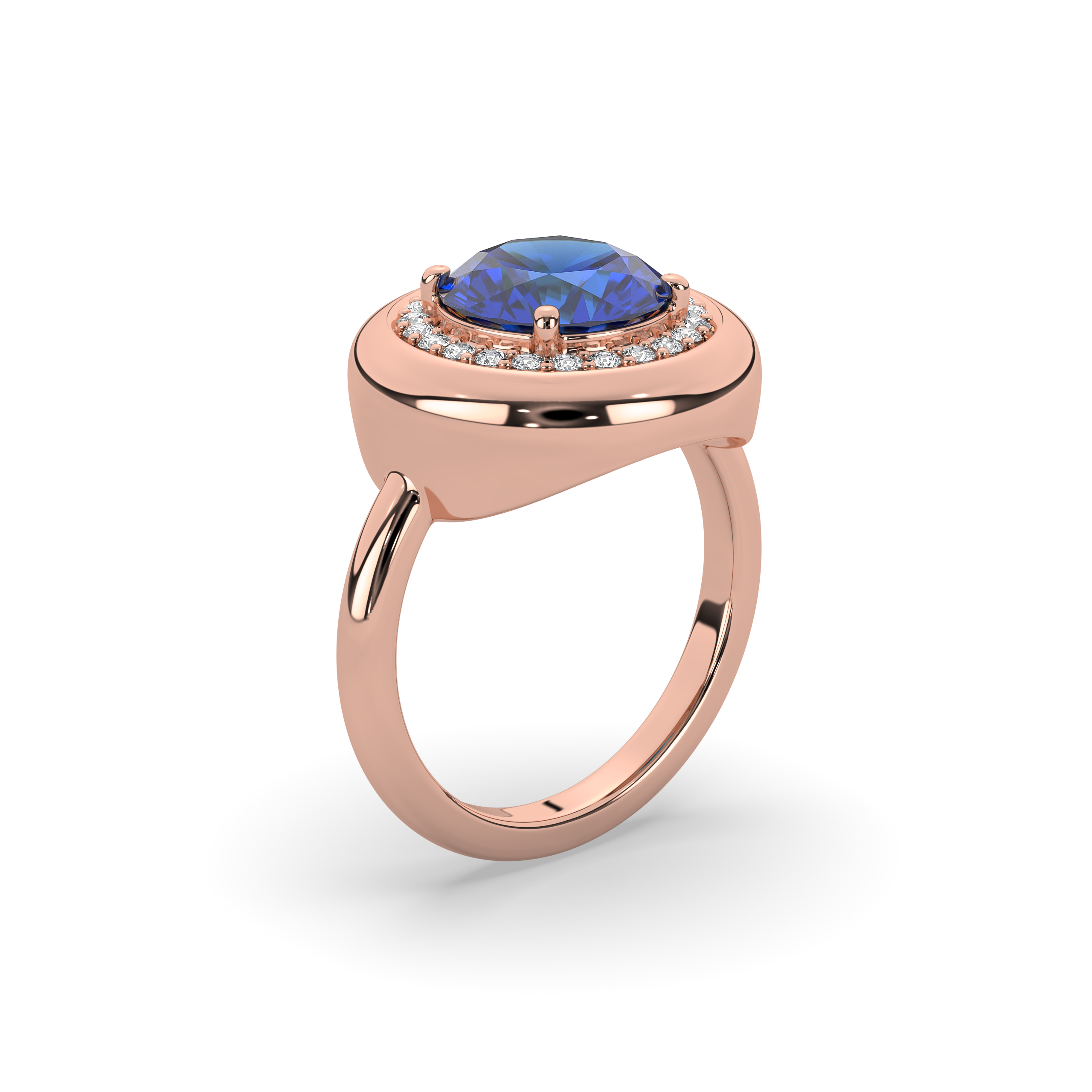 Diana Blue Sapphire Diamond Ring
