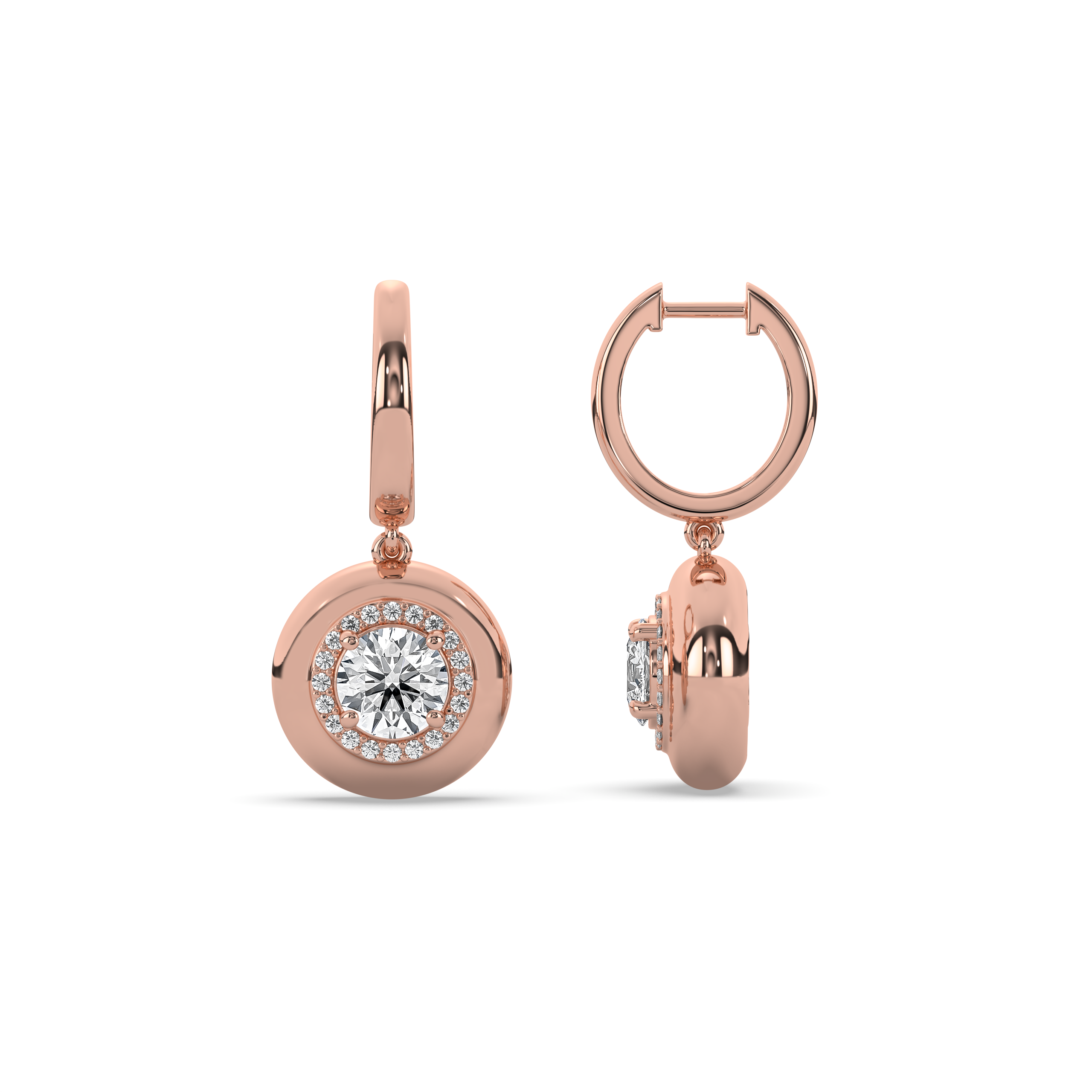 Diamond Drop Diana Huggie Earrings