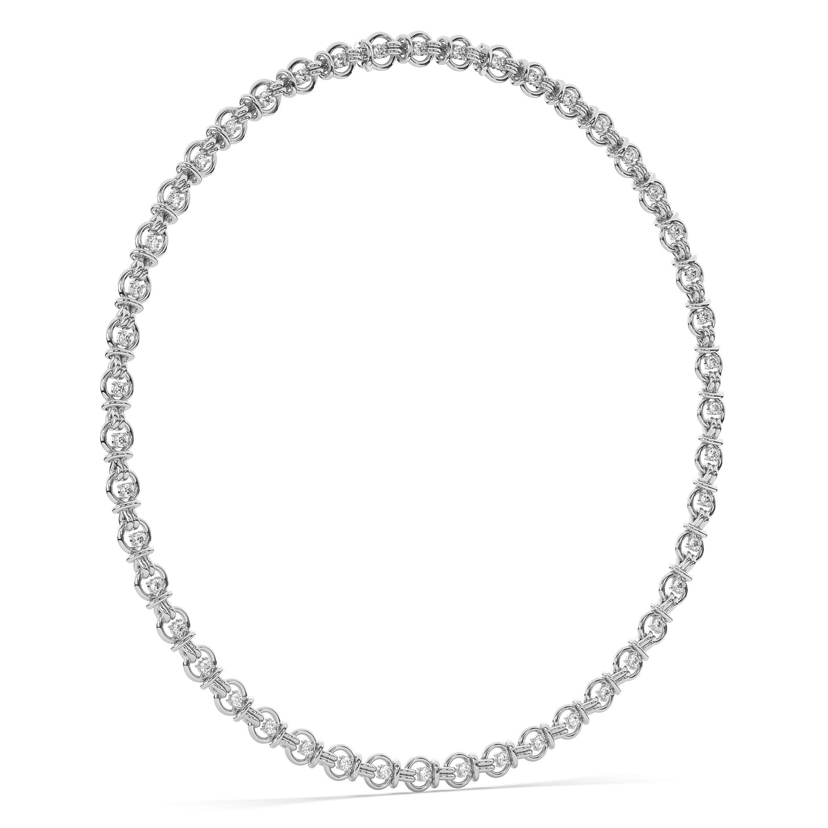 The Round Diamond Gold Knot Chain Necklace