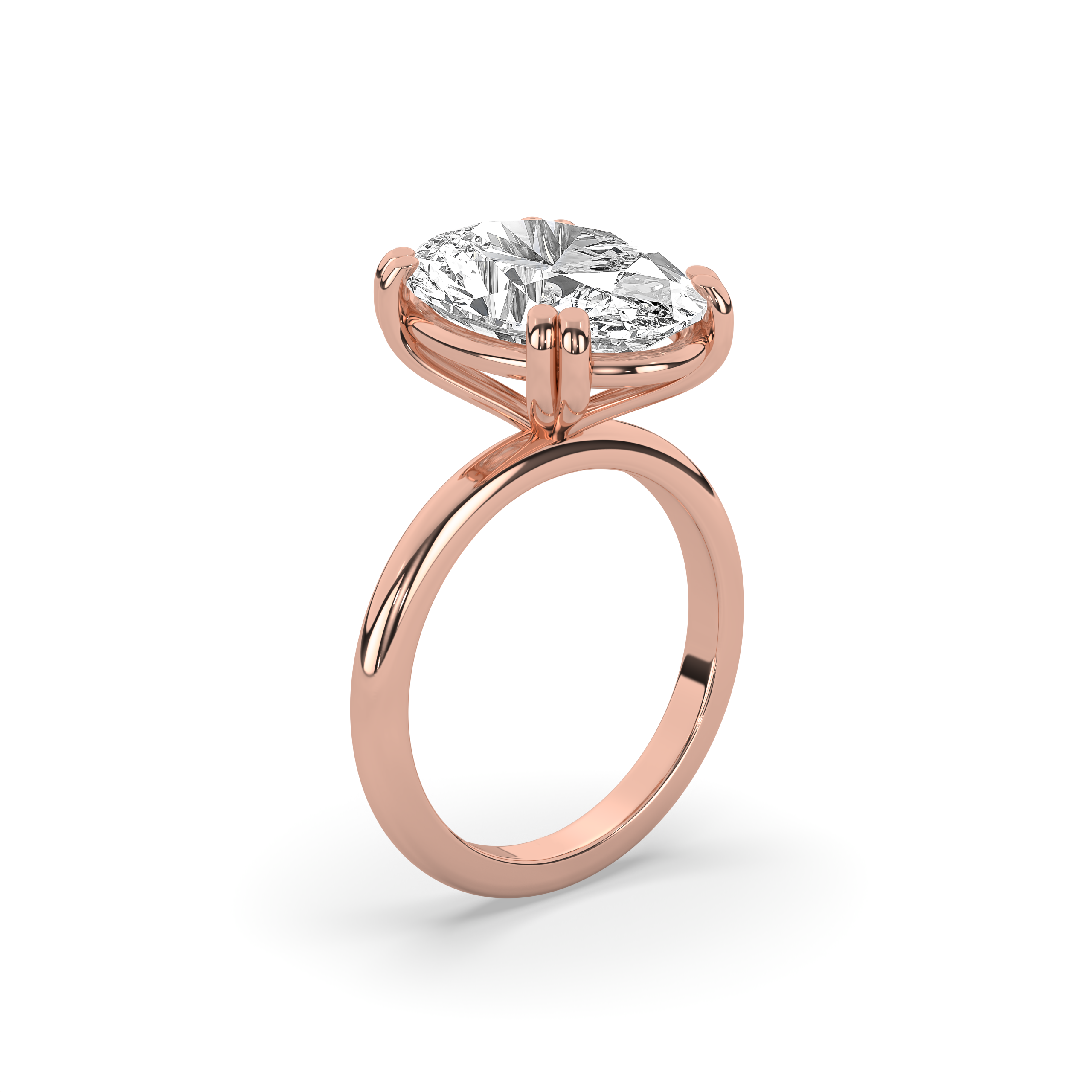 Double Prong Solitaire Engagement Ring