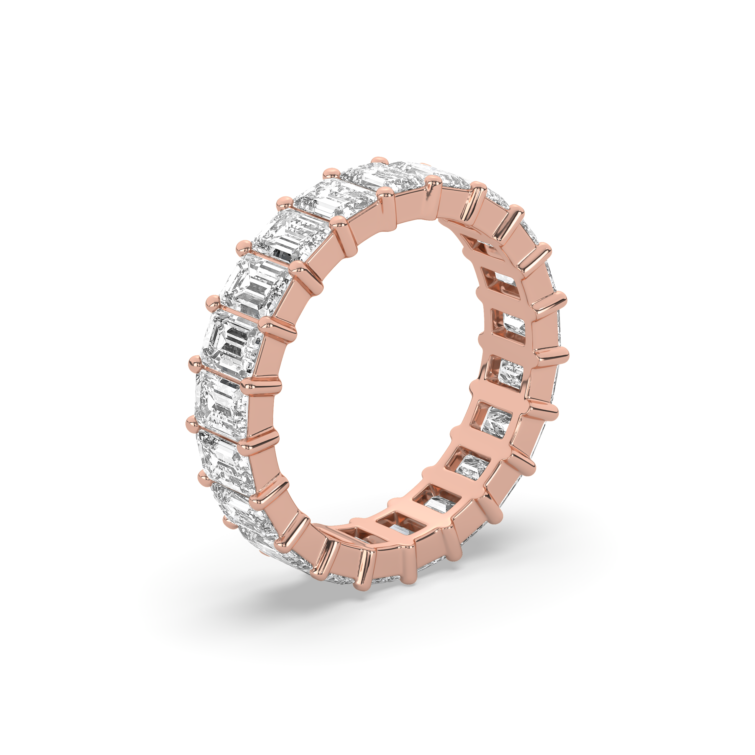 Emerald Cut Diamond Endless Love Eternity Band
