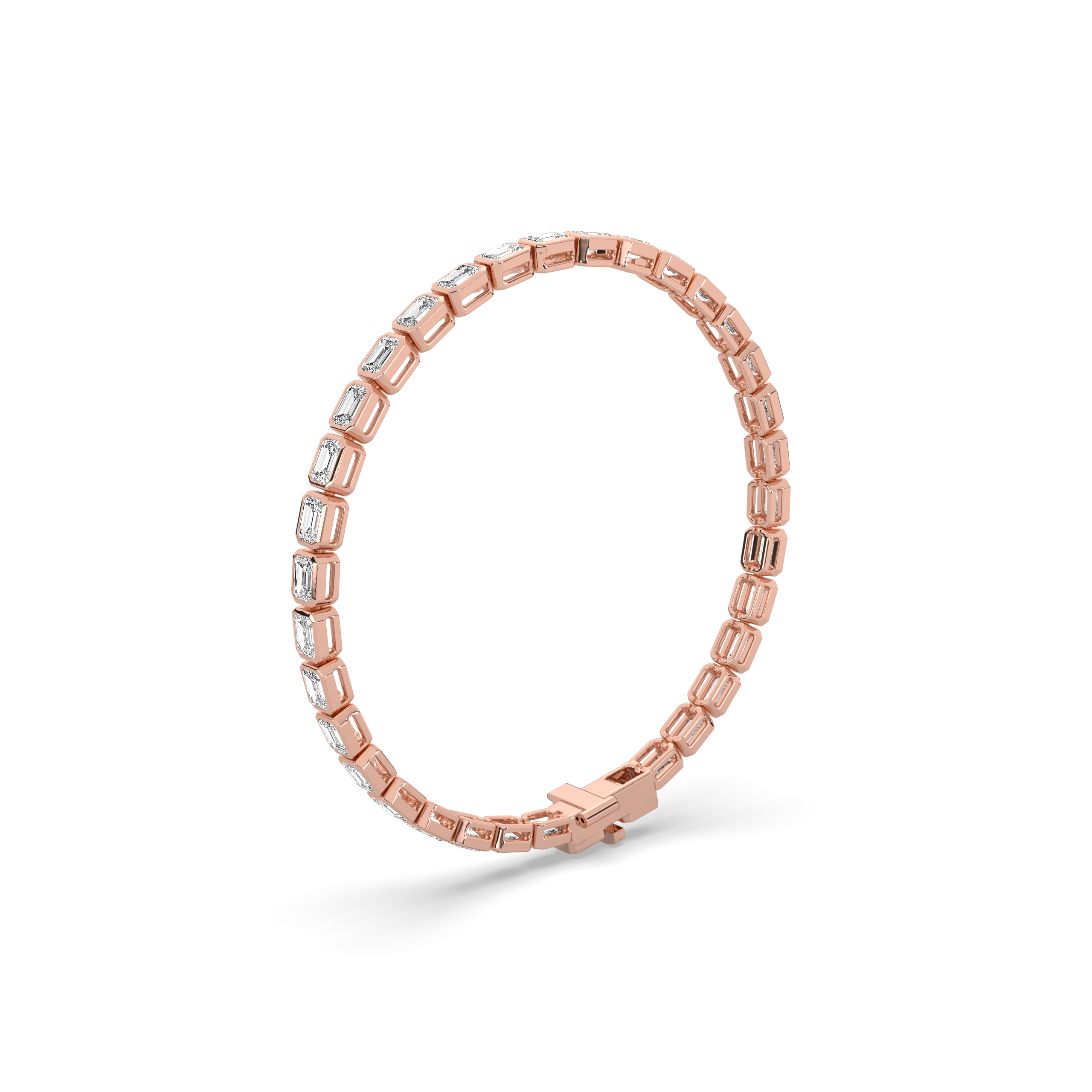 Emerald Diamond Bezel Tennis Bracelet