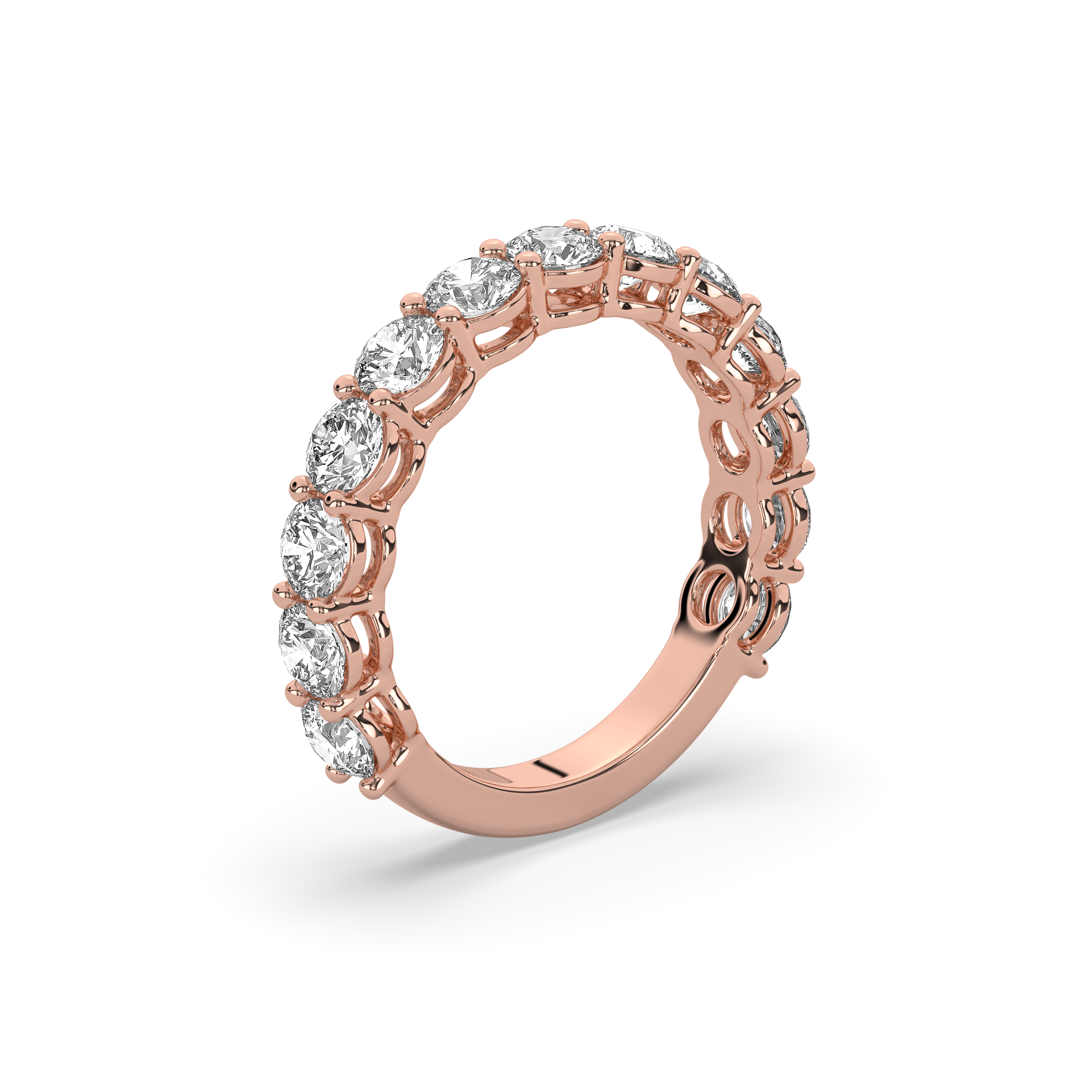 Round Diamond 3/4 Band