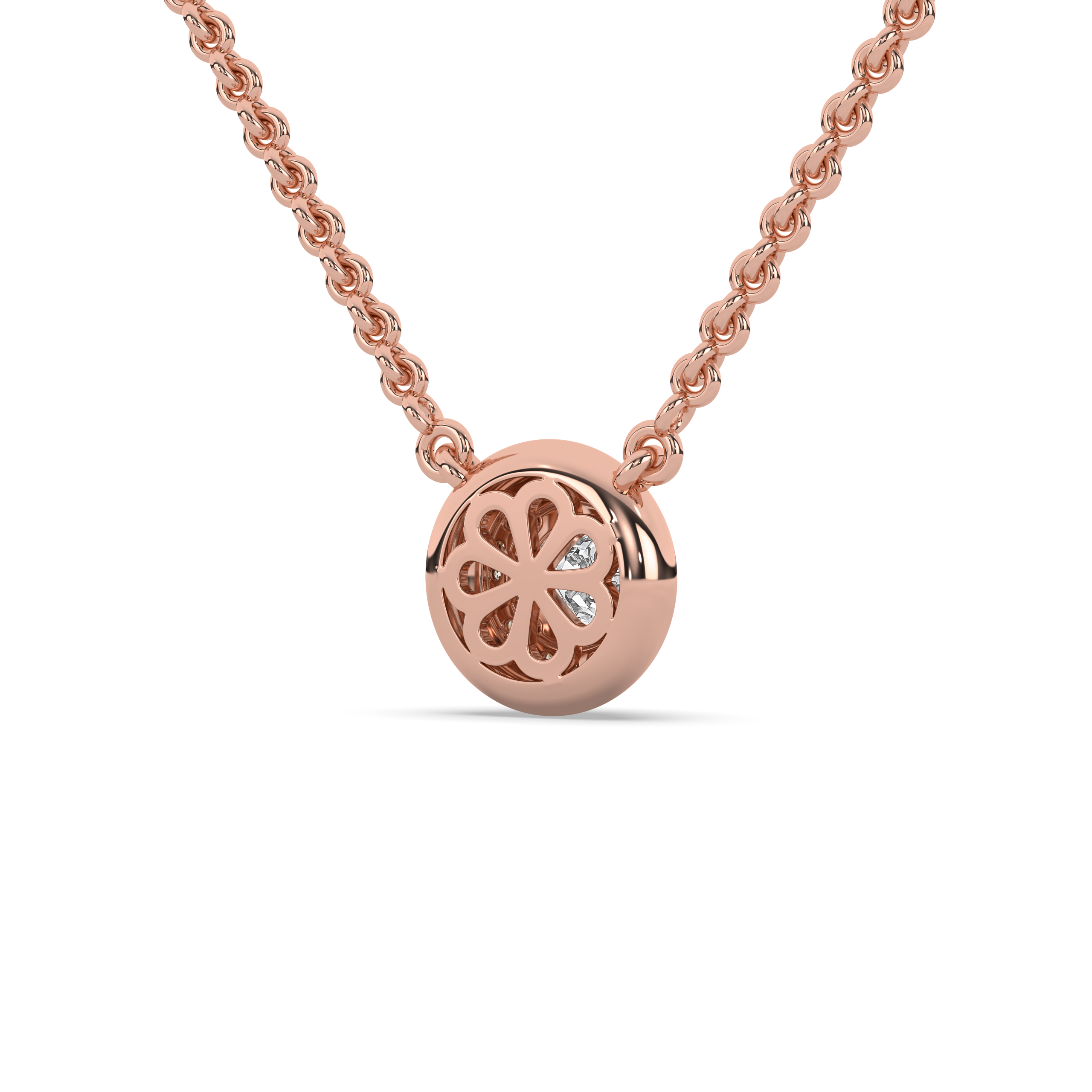 Diana Diamond Halo Pendant Necklace