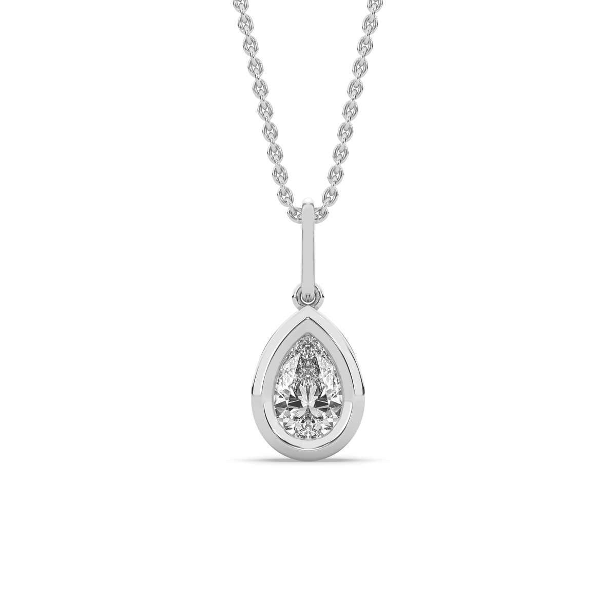The Bezel Pear Diamond Charm