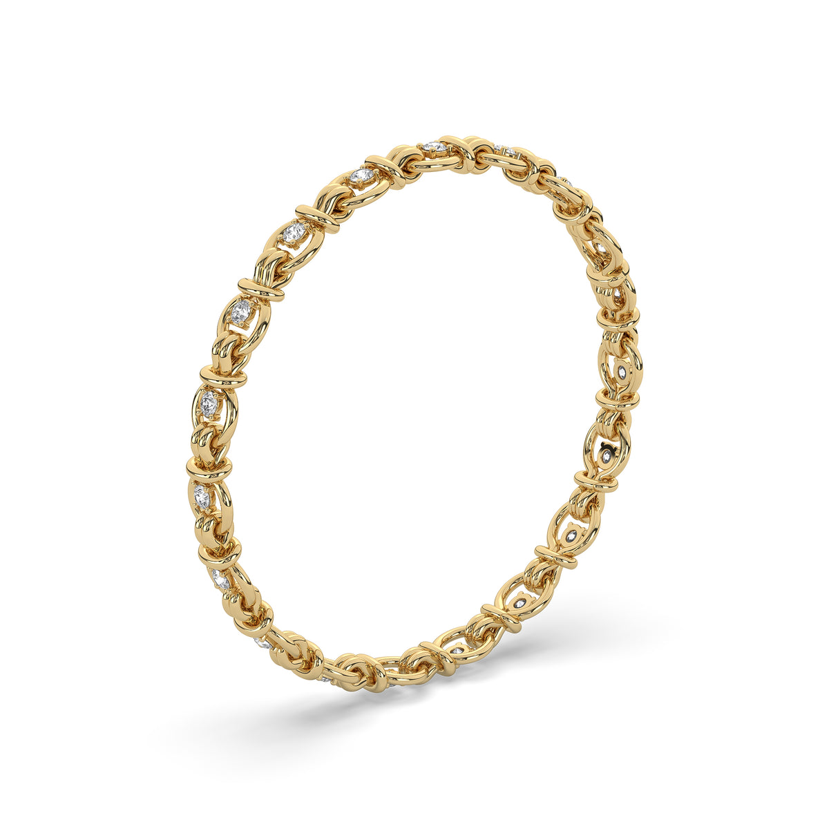 The Diamond Gold Knot Chain Bracelet