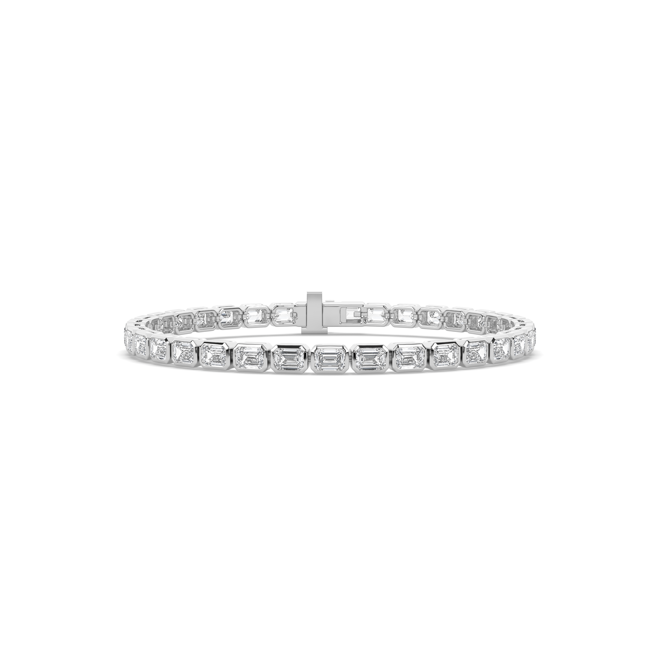 Emerald Diamond Bezel Tennis Bracelet