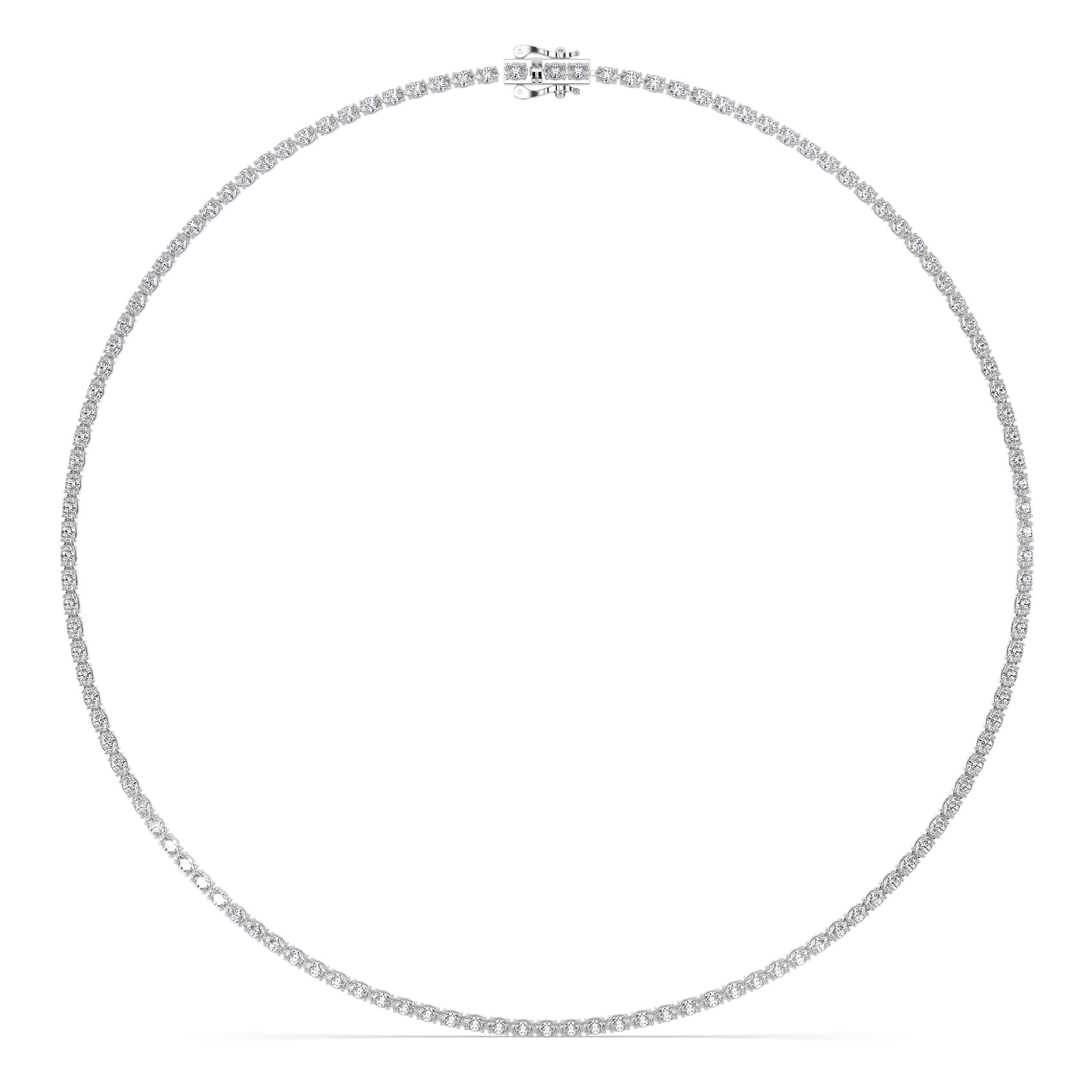 Signature East West Oval Diamond Tennis Necklace