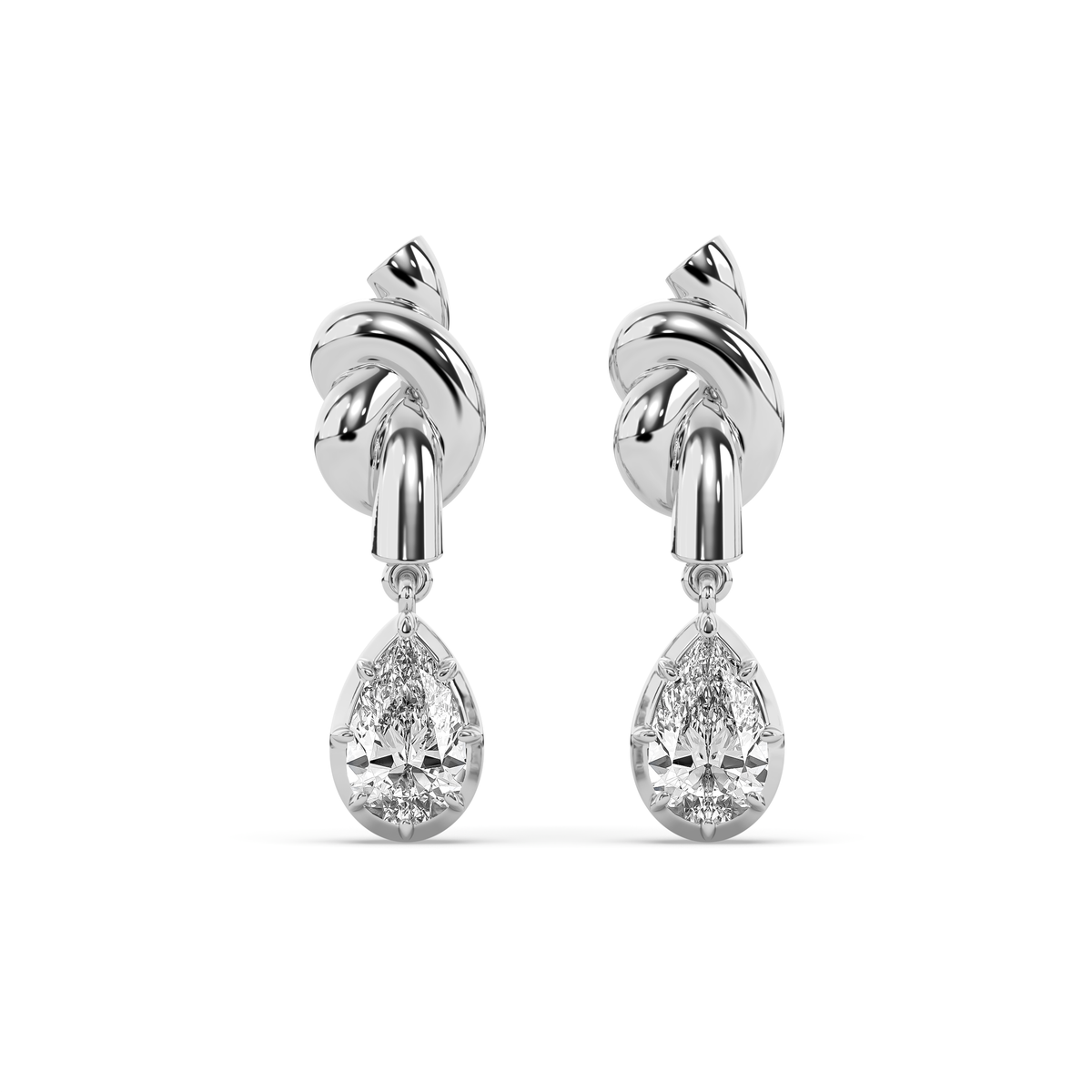 The Pear Diamond Knot Crawler Earrings
