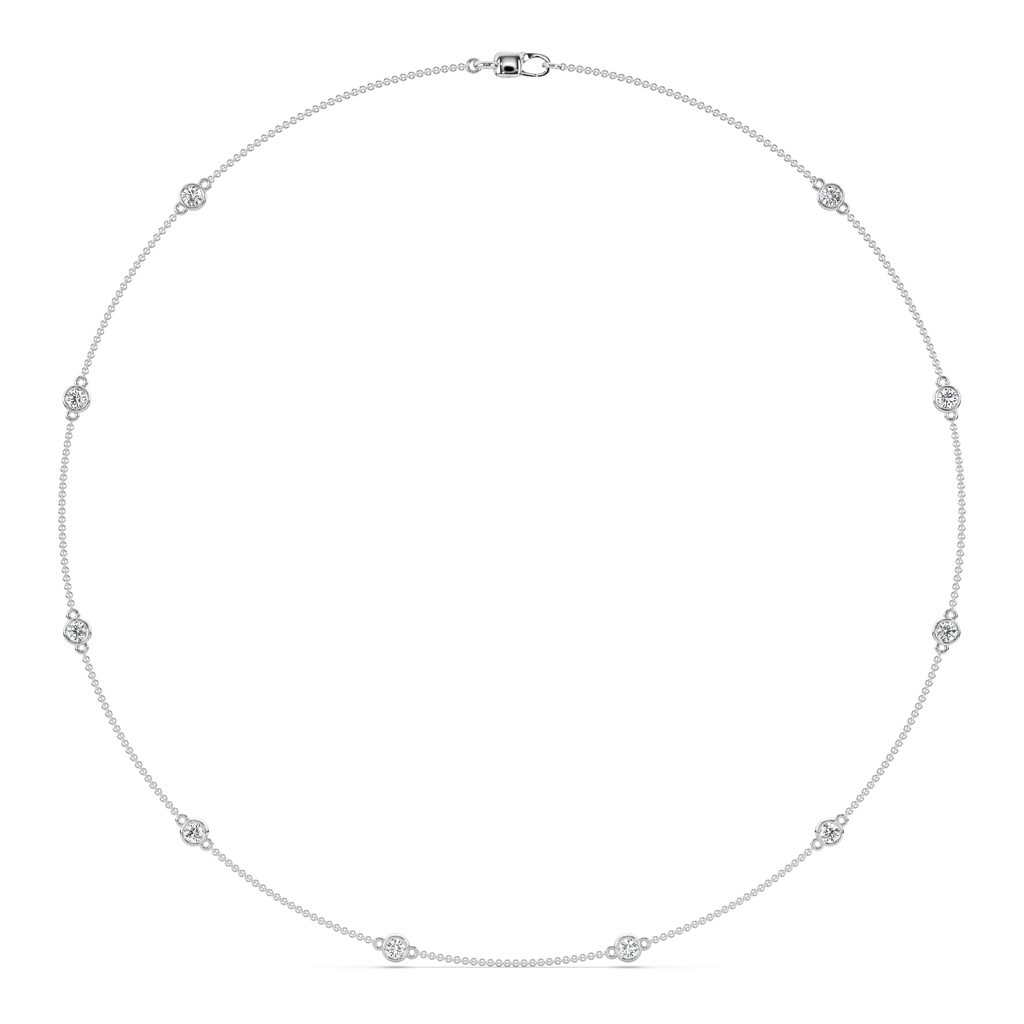 Diamond Bezel Station Necklace