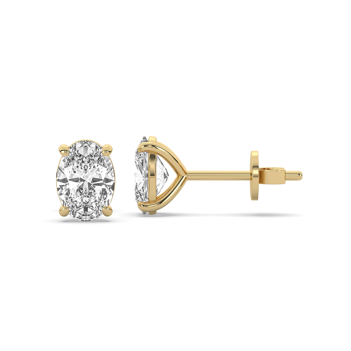The Oval Diamond Martini Stud Earrings