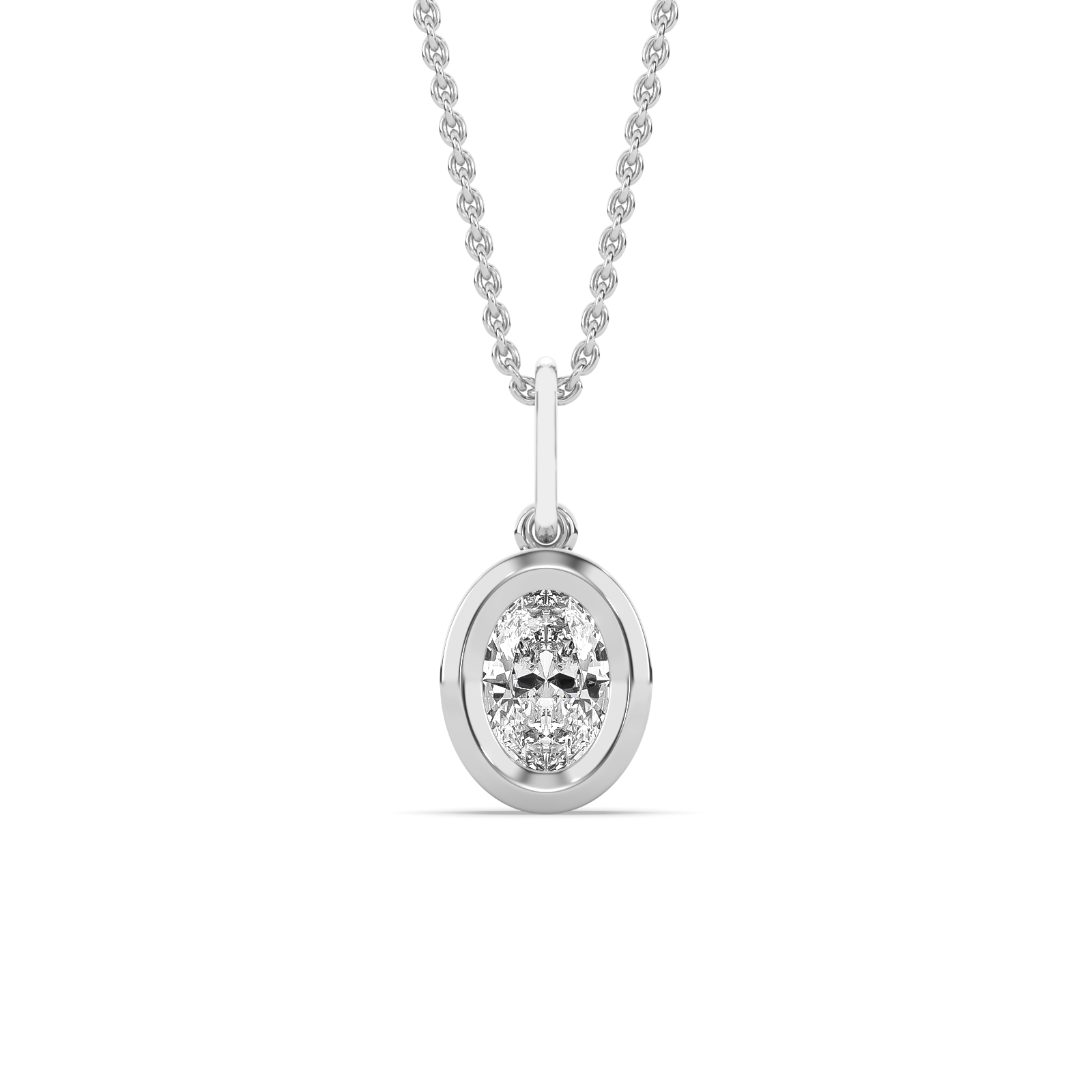 Oval Diamond Bezel Charm
