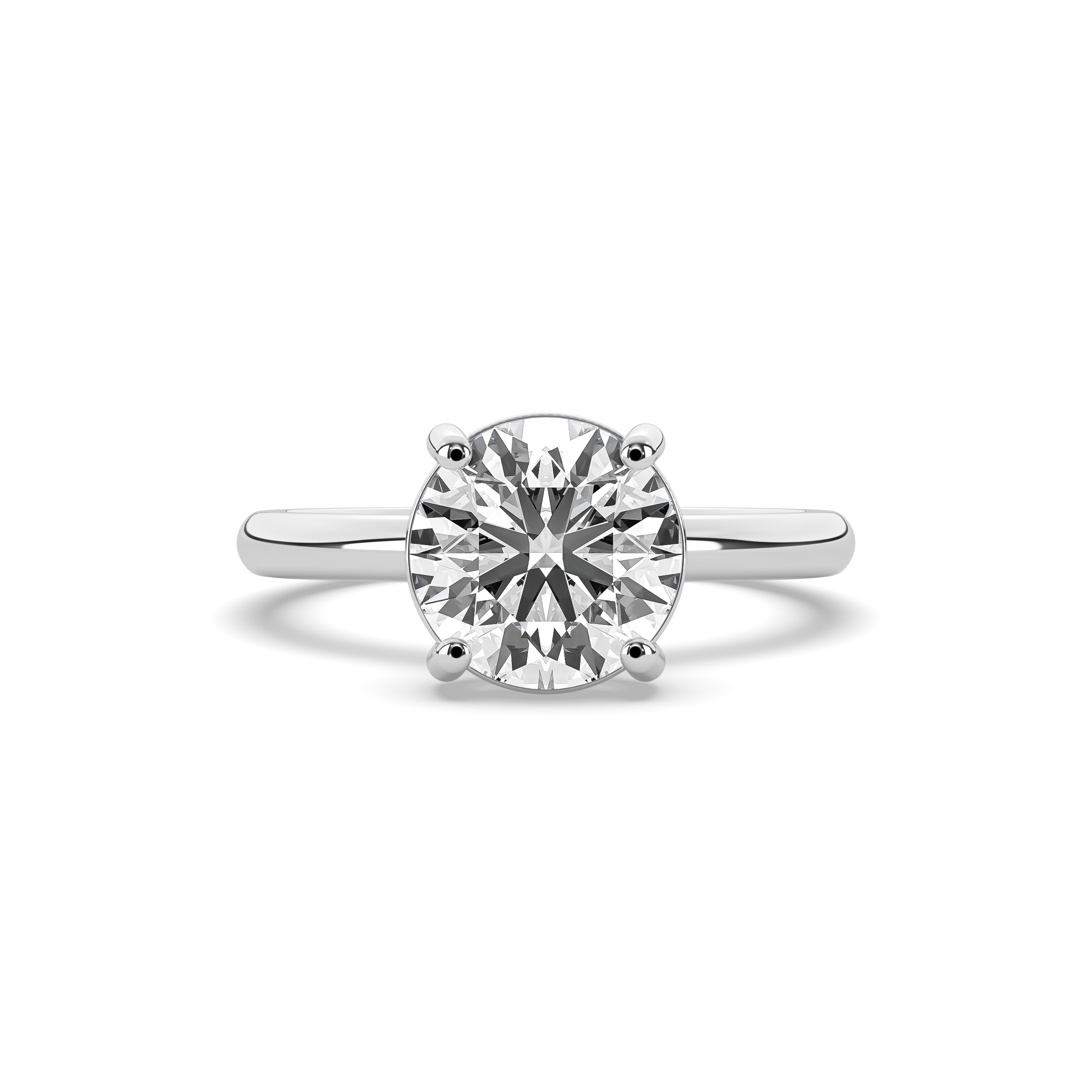 Round Signature Solitaire Engagement Ring