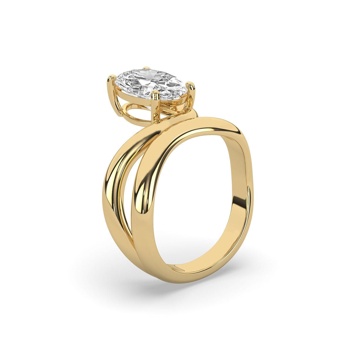 The Oval Diamond Wave Ring