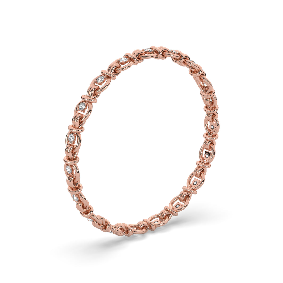 The Diamond Gold Knot Chain Bracelet