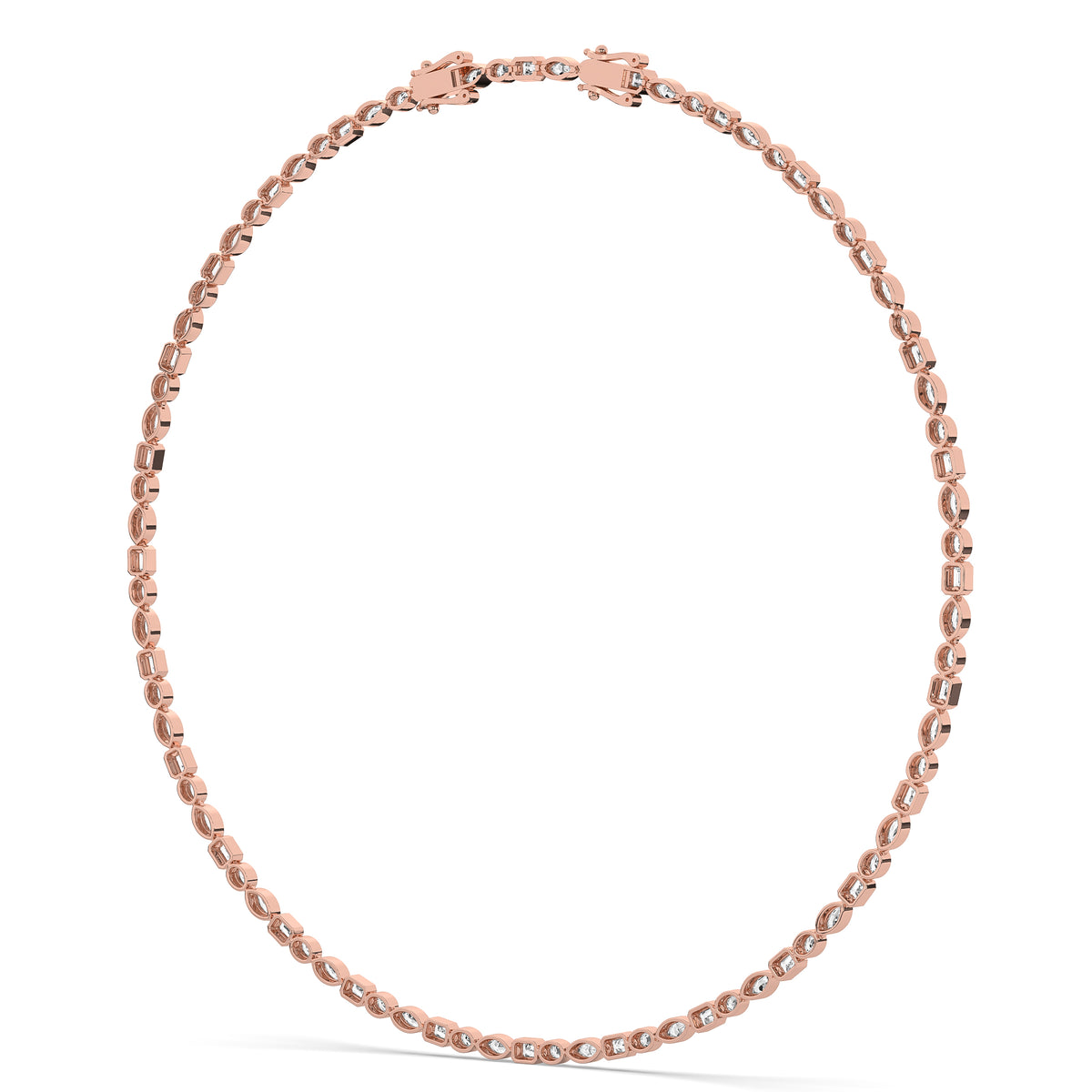 The Bezel Mixed-Cut Diamond Tennis Necklace