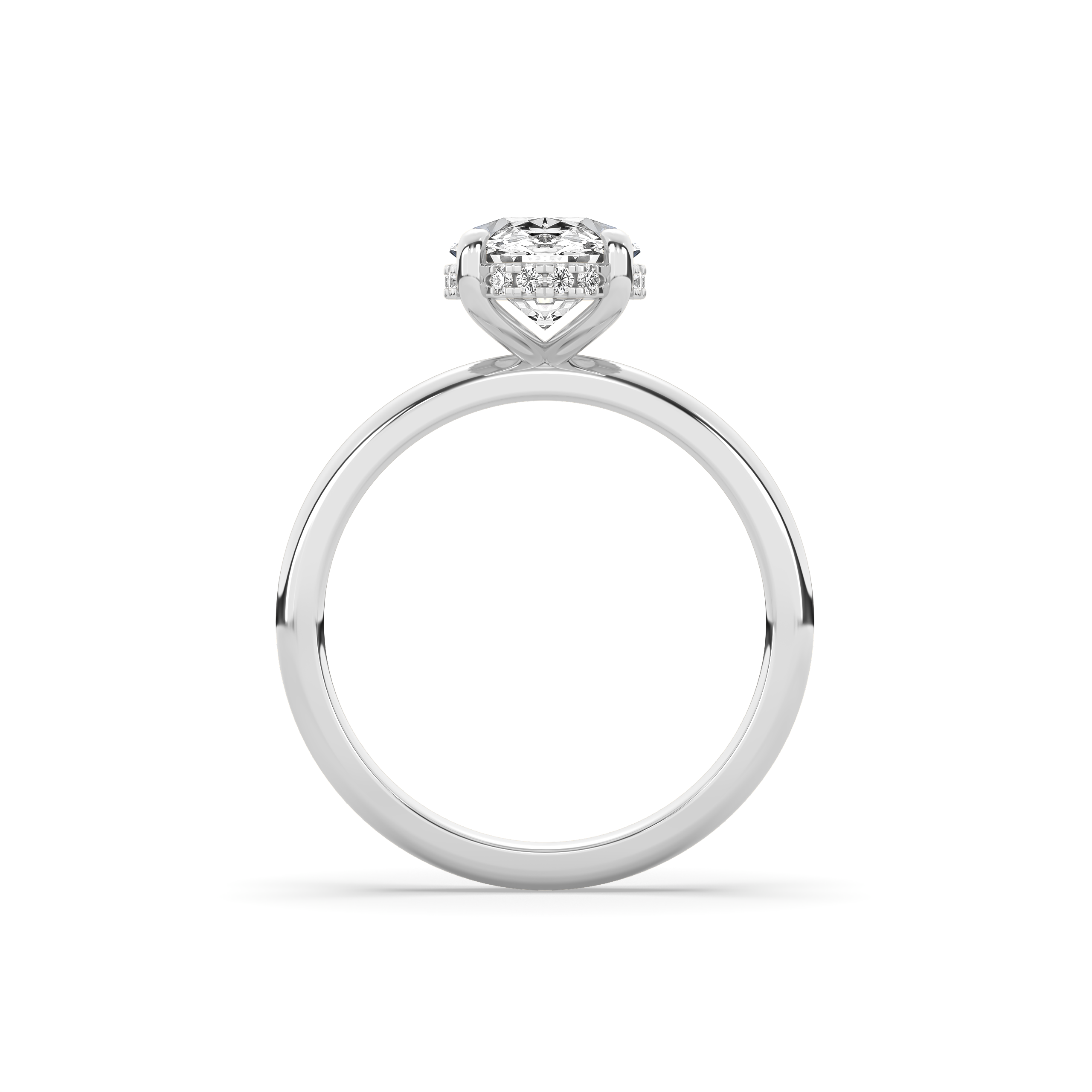 Oval Signature Martini Hidden Halo Solitaire Engagement Ring