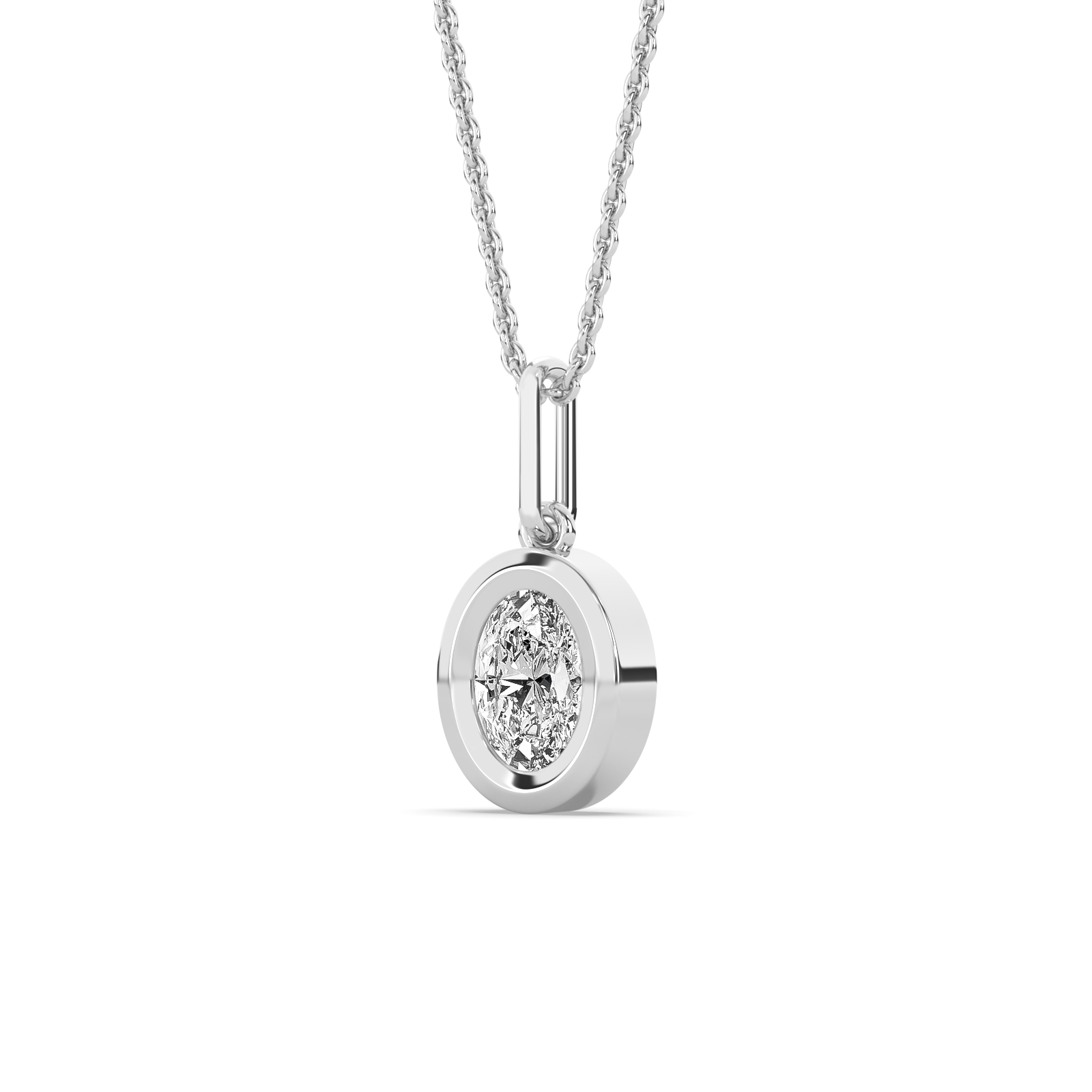 Oval Diamond Bezel Charm