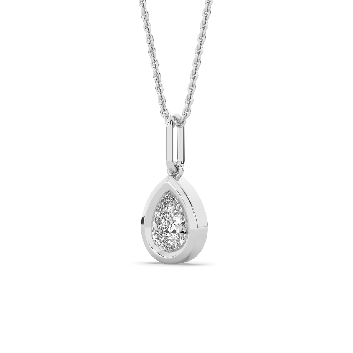 The Bezel Pear Diamond Charm