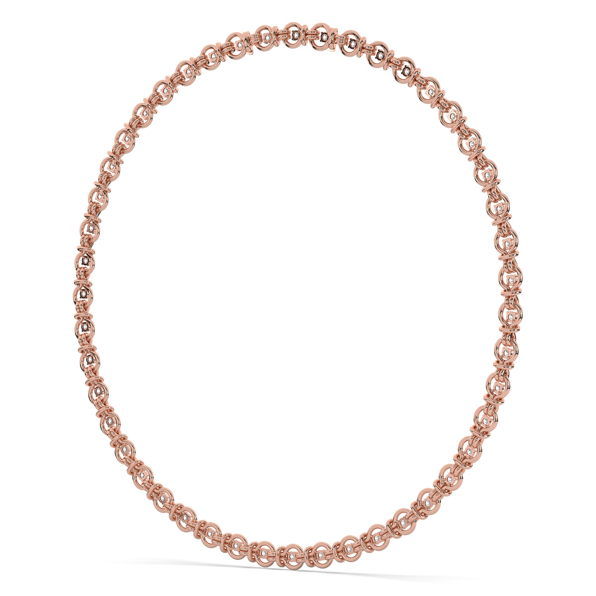 The Round Diamond Gold Knot Chain Necklace