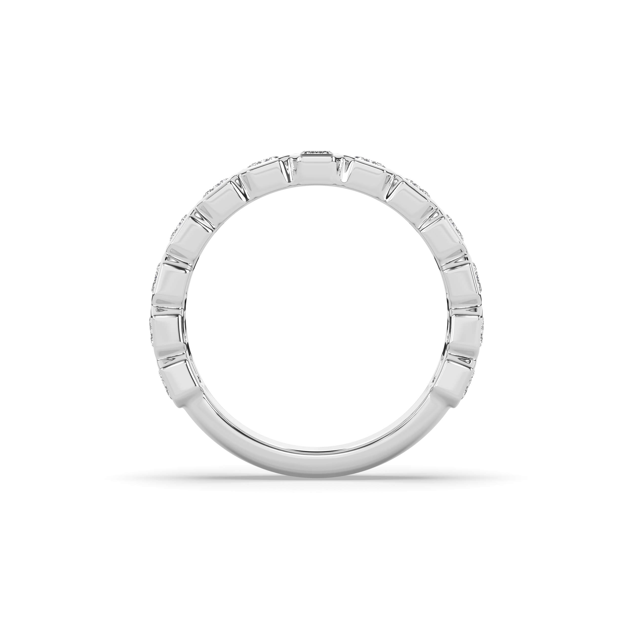 EMERALD DIAMOND BEZEL 3/4 BAND