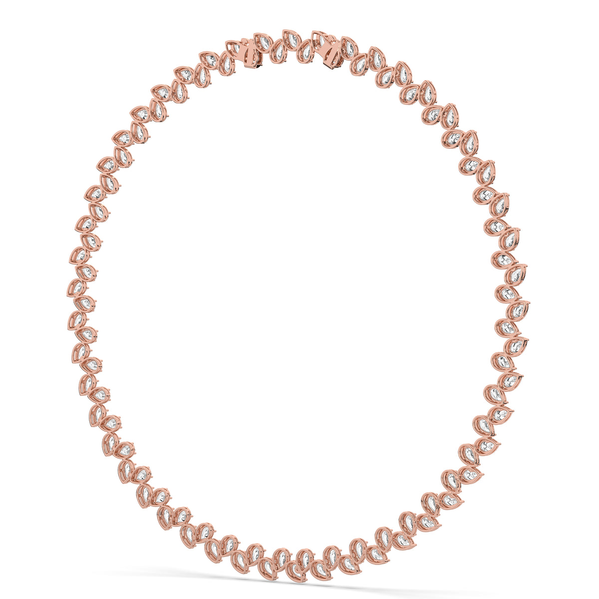 The Reverse Pear Diamond Tennis Necklace
