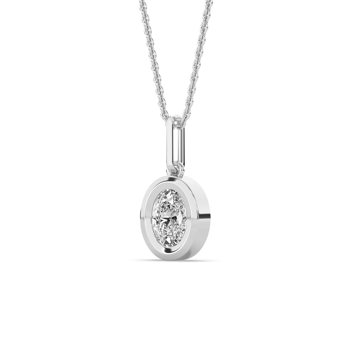 The Bezel Oval Diamond Charm