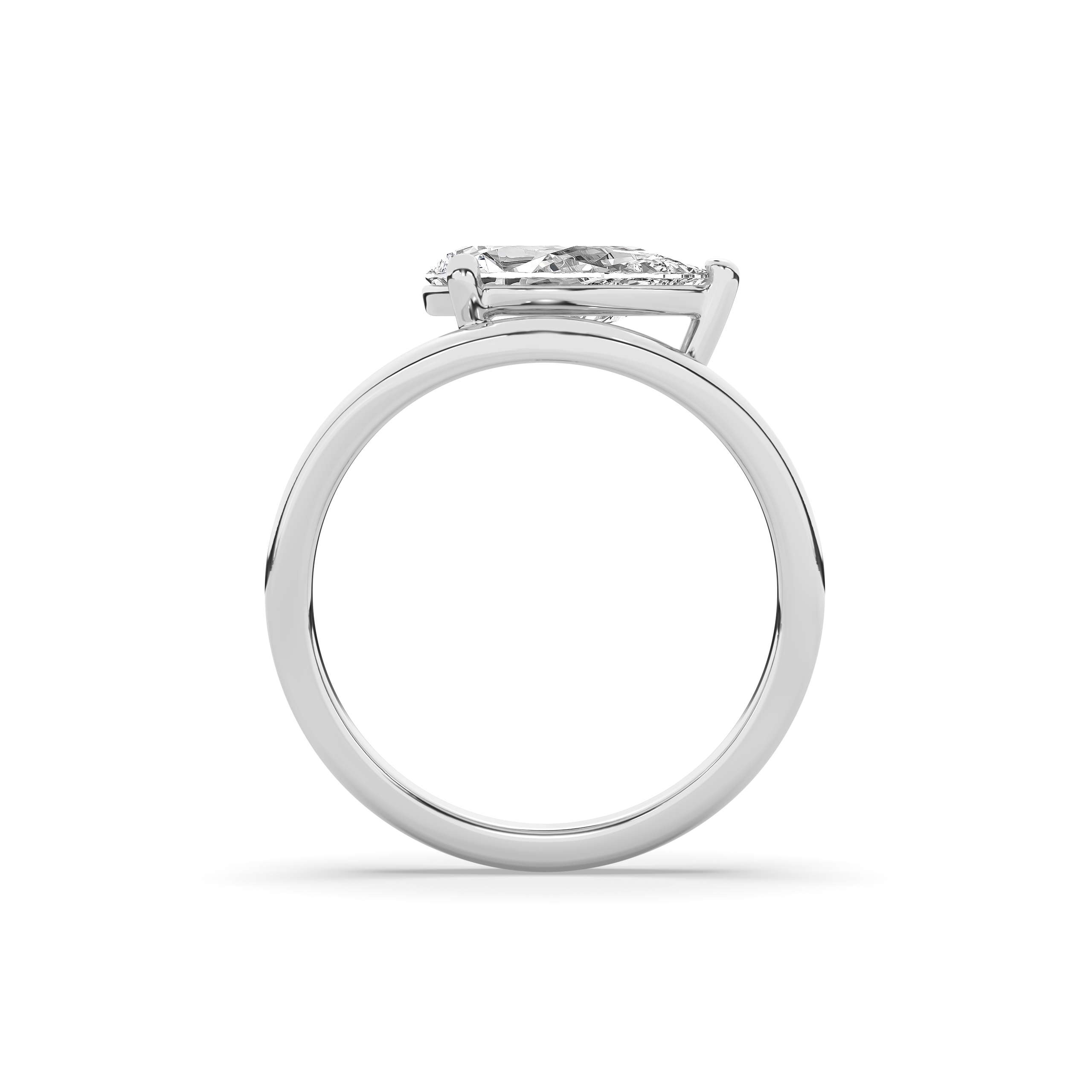 Pear Wave Solitaire Engagement Ring