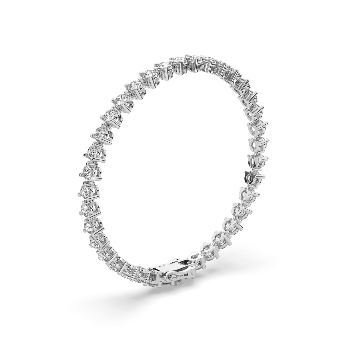 The Three Prong Diamond Bangle Bracelet