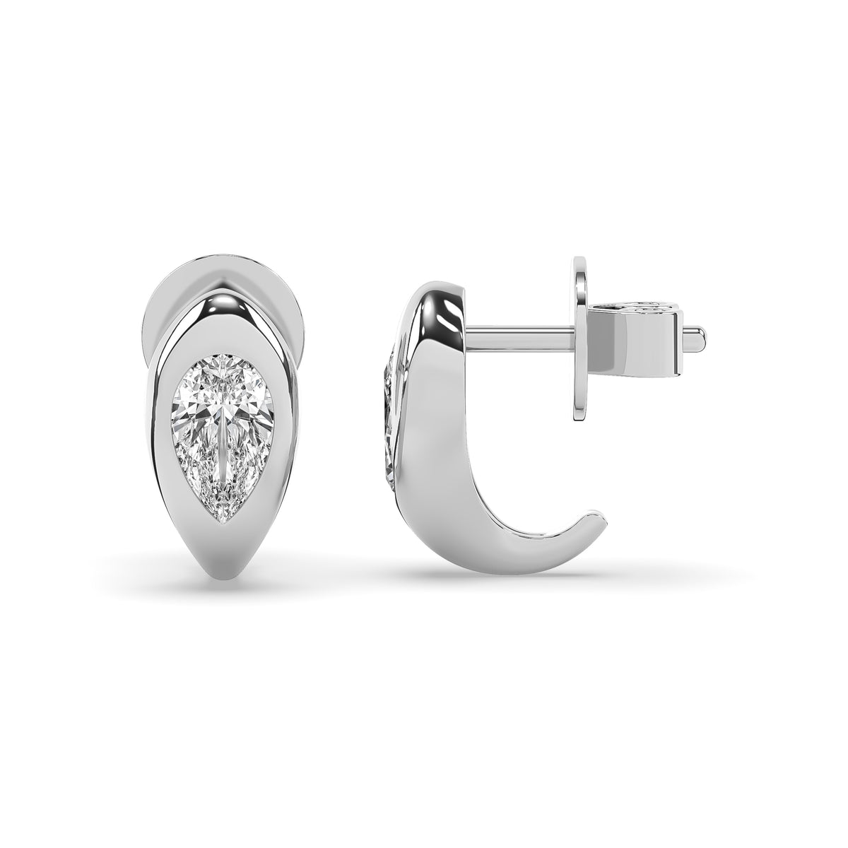 The Large Pear Diamond Stuggie Earrings