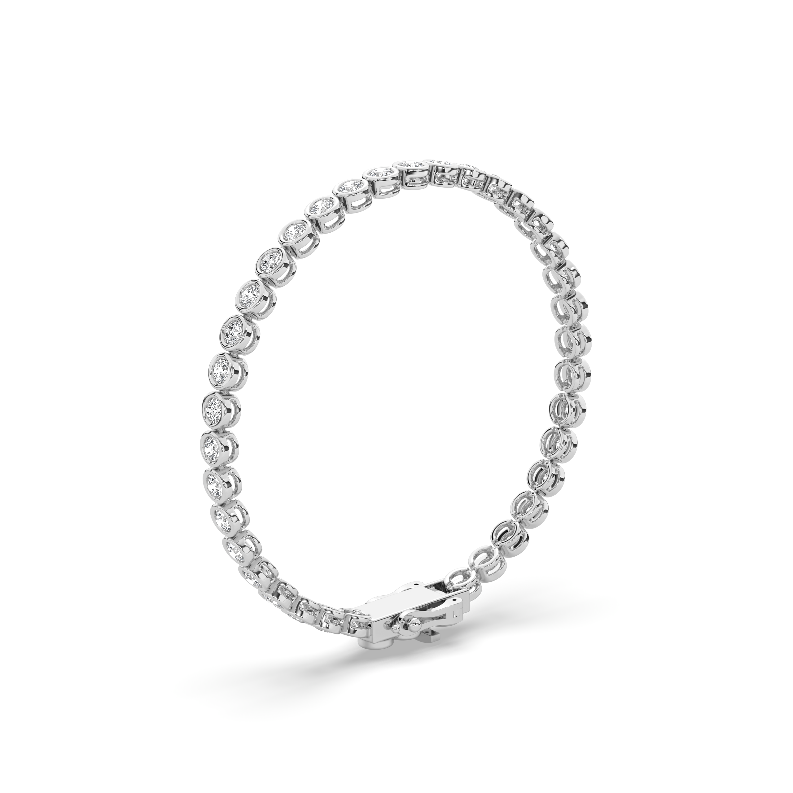 Bezel Round Diamond Tennis Bracelet