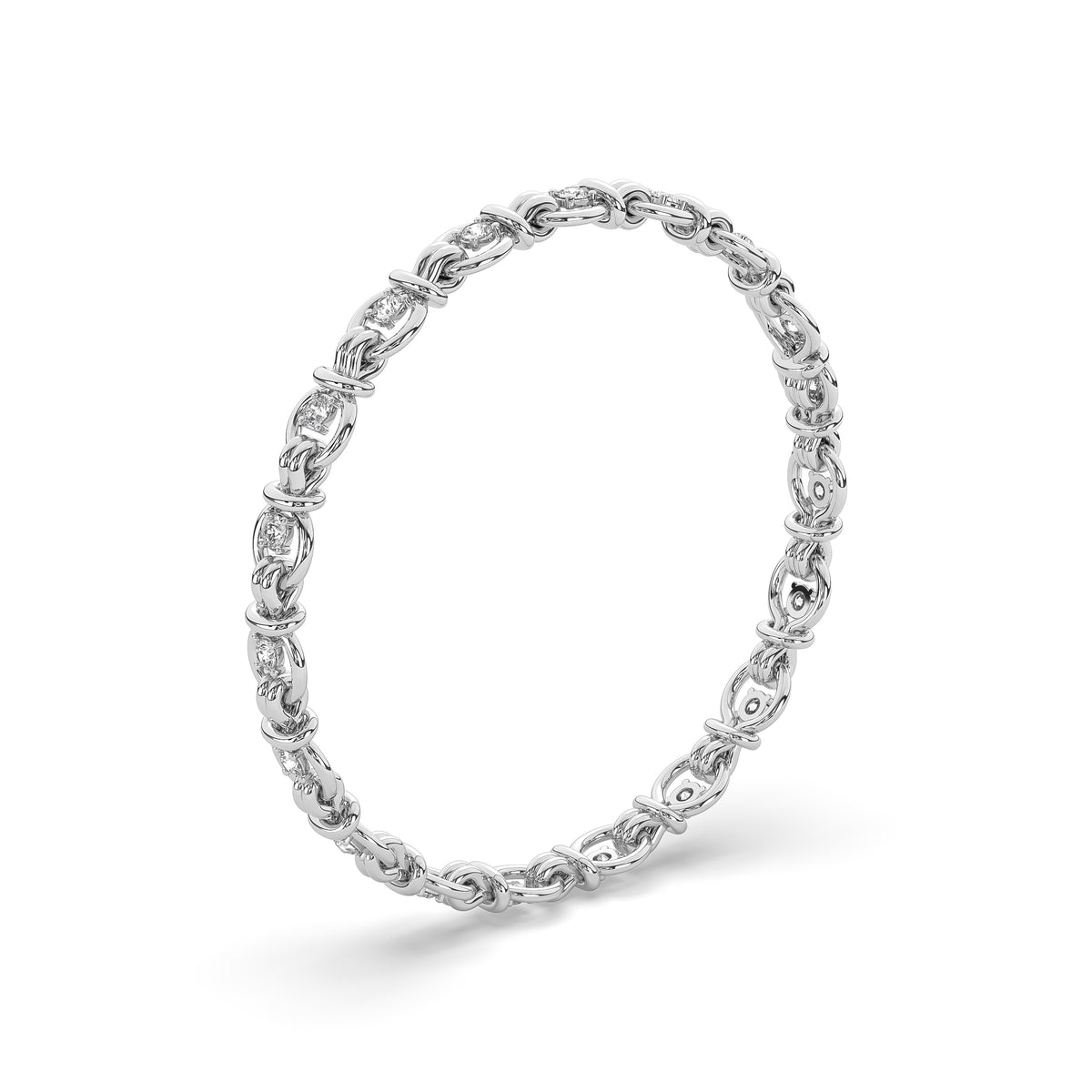 The Diamond Gold Knot Chain Bracelet