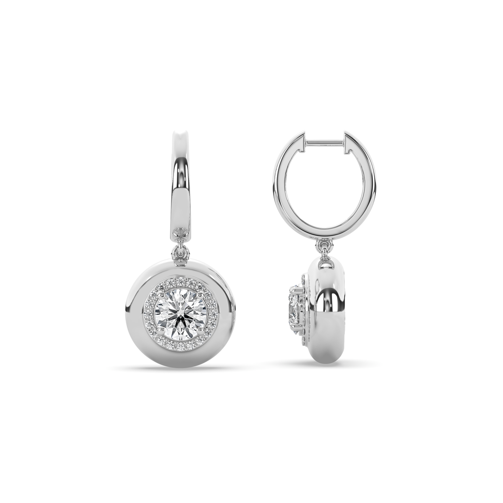 Diamond Drop Diana Huggie Earrings