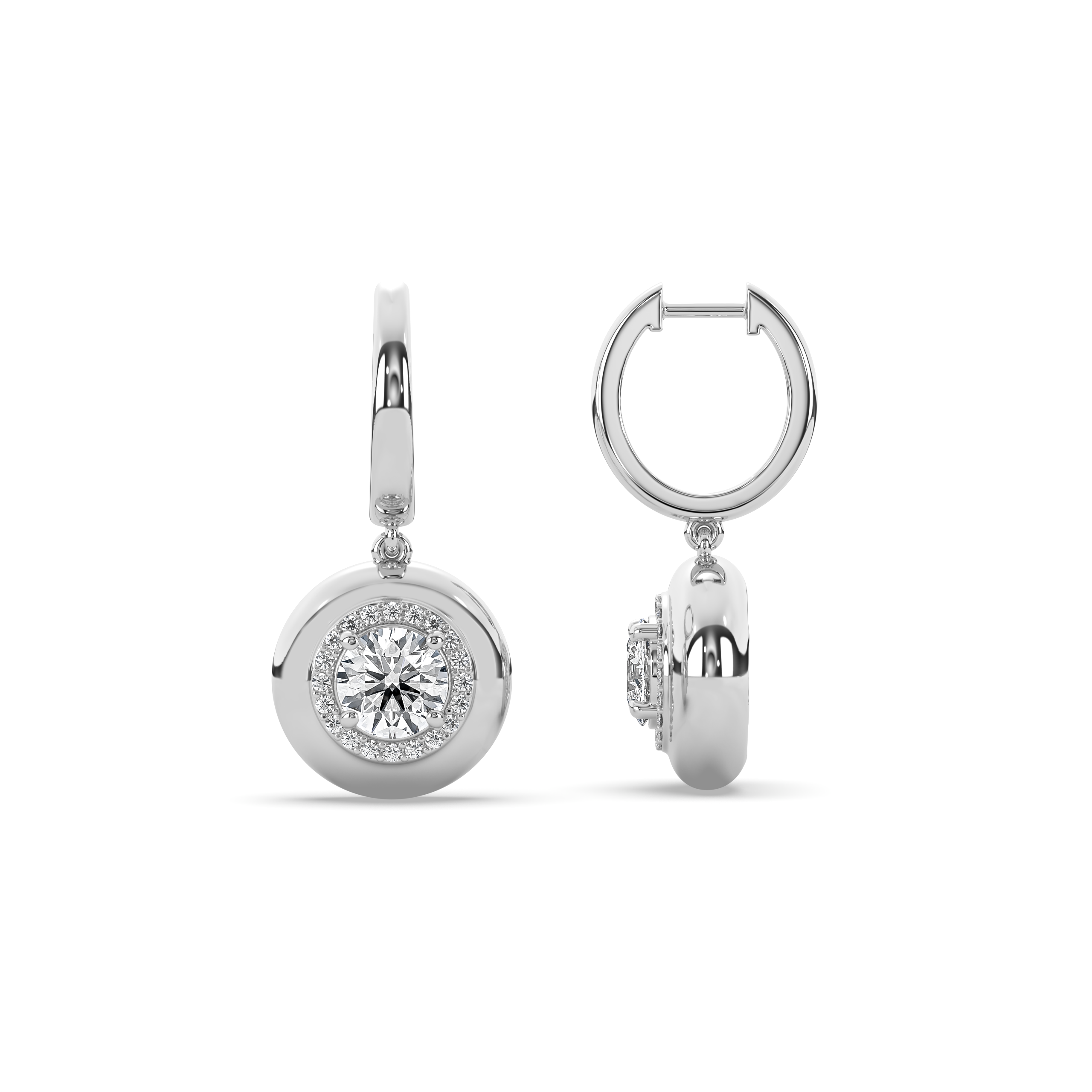 Diamond Drop Diana Huggie Earrings