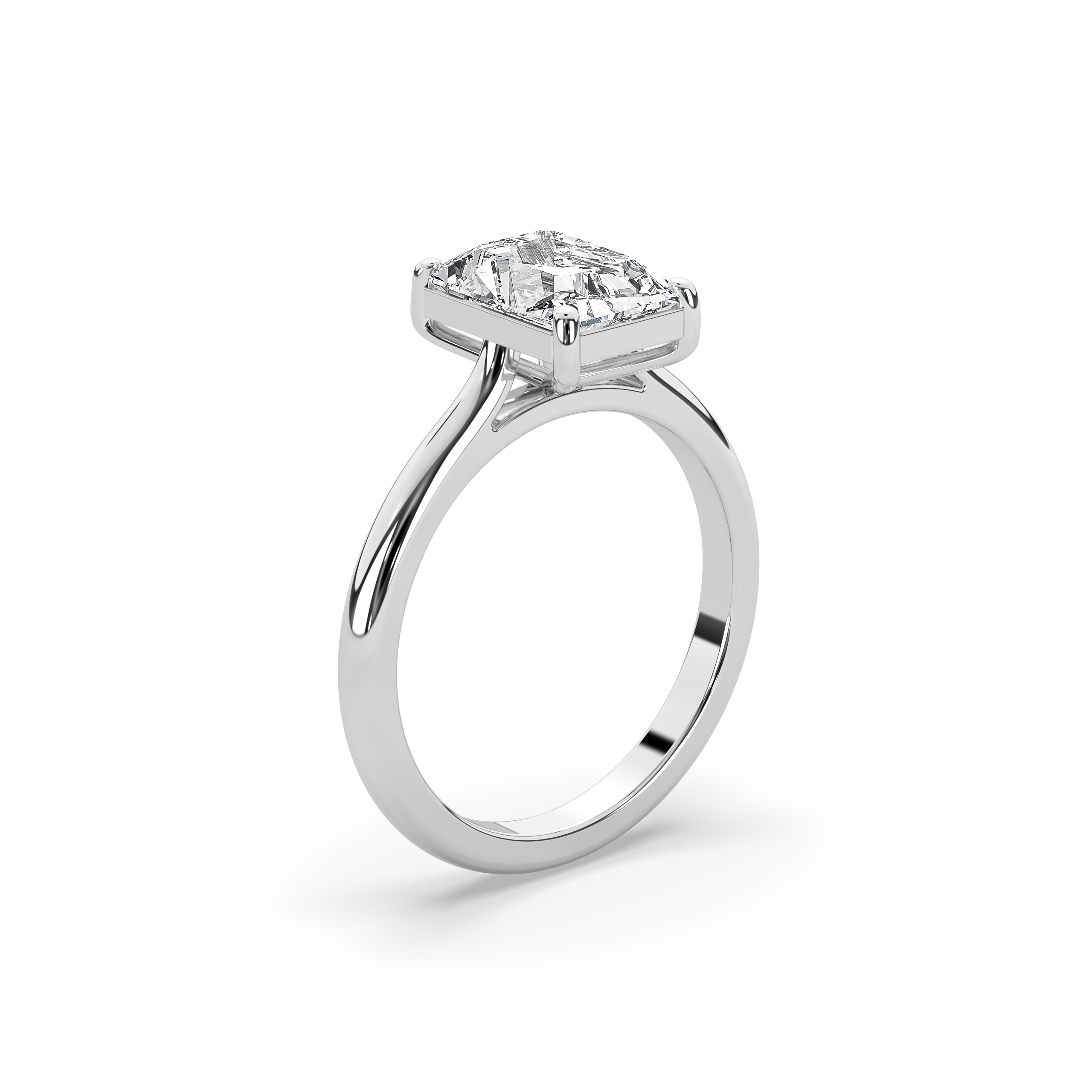 Radiant Cut Diamond Cathedral Setting Engagement Ring