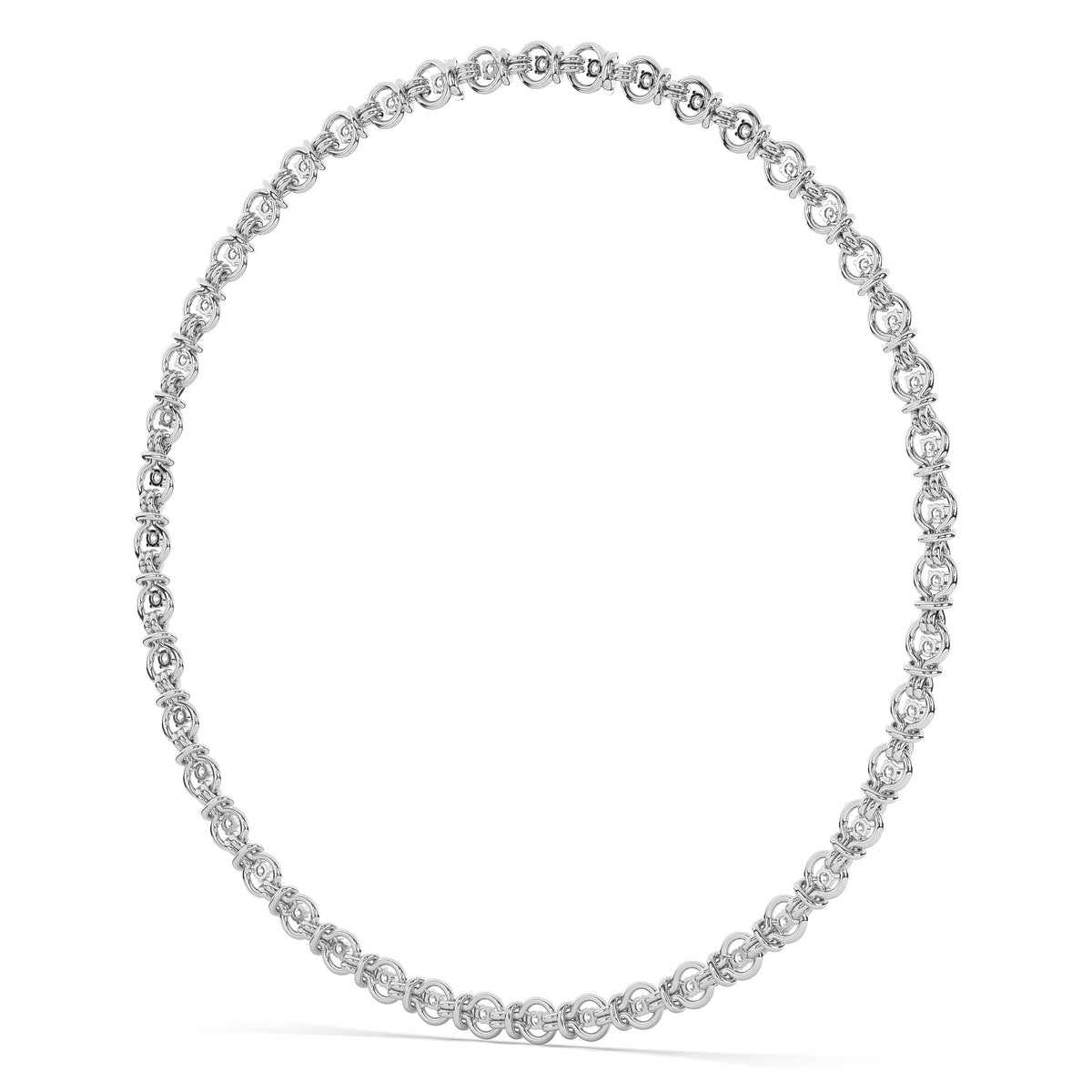 The Round Diamond Gold Knot Chain Necklace