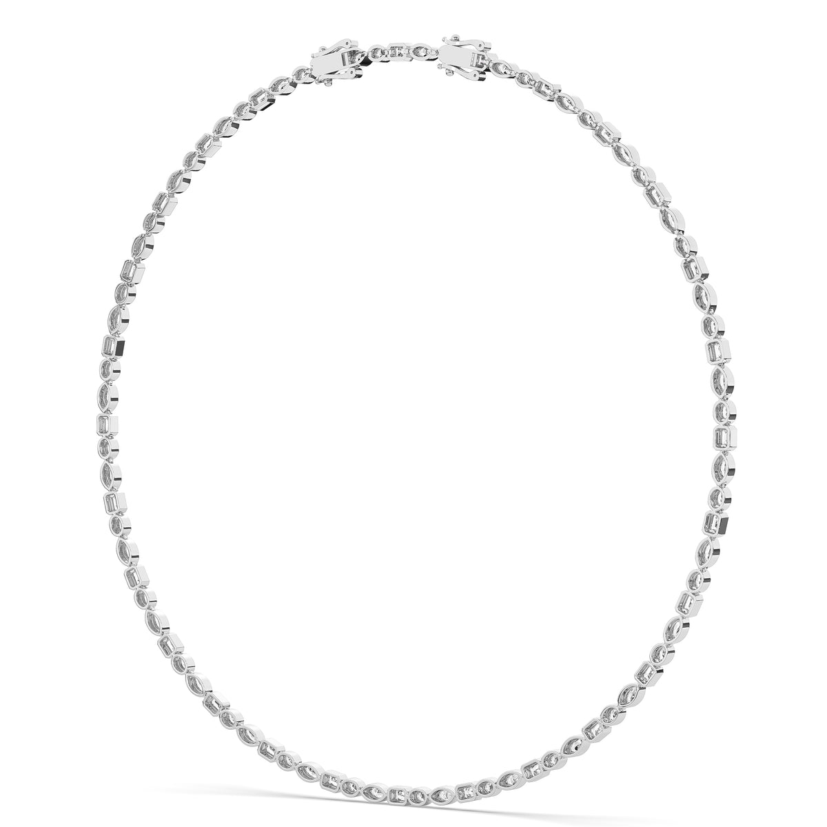 The Bezel Mixed-Cut Diamond Tennis Necklace