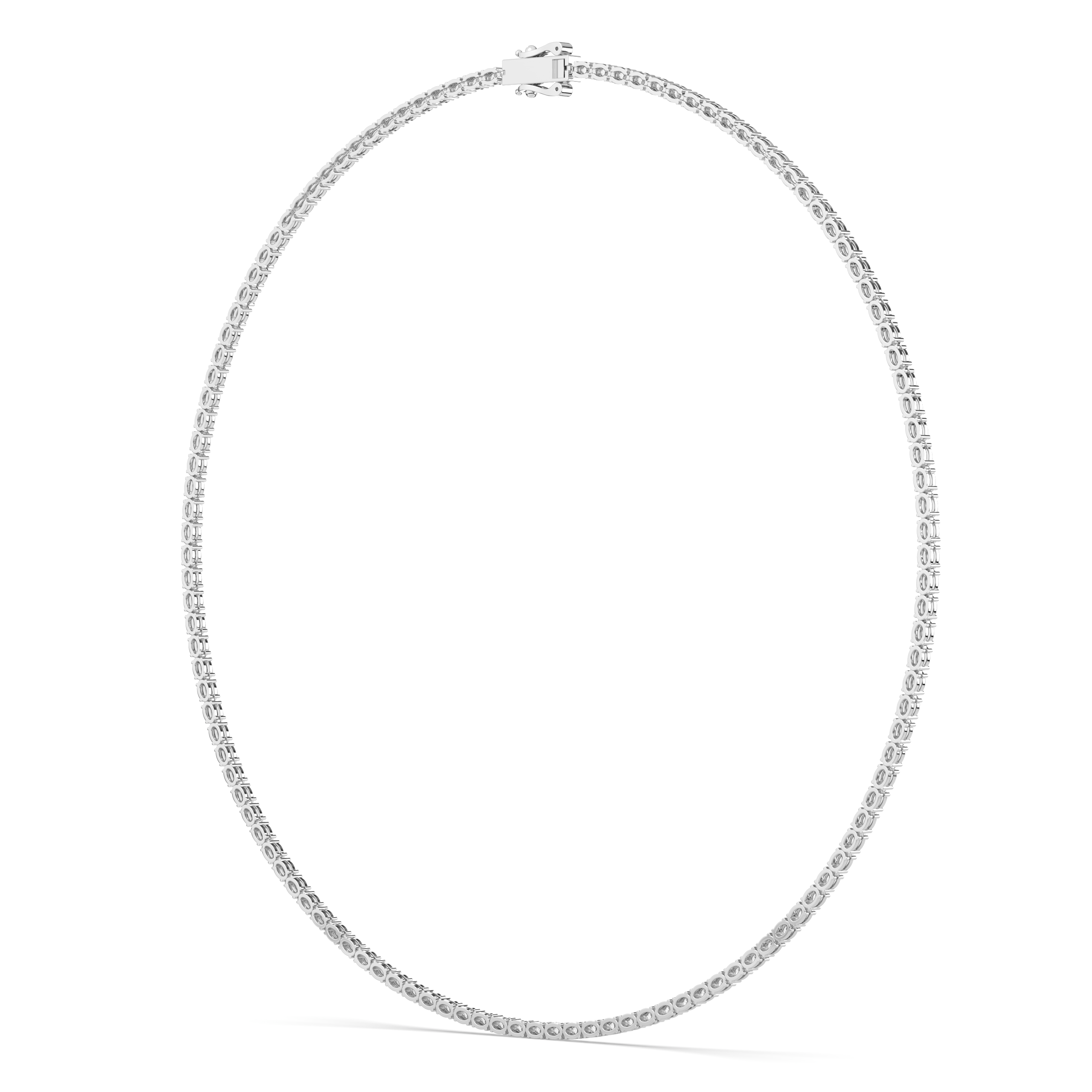 Signature East West Oval Diamond Tennis Necklace