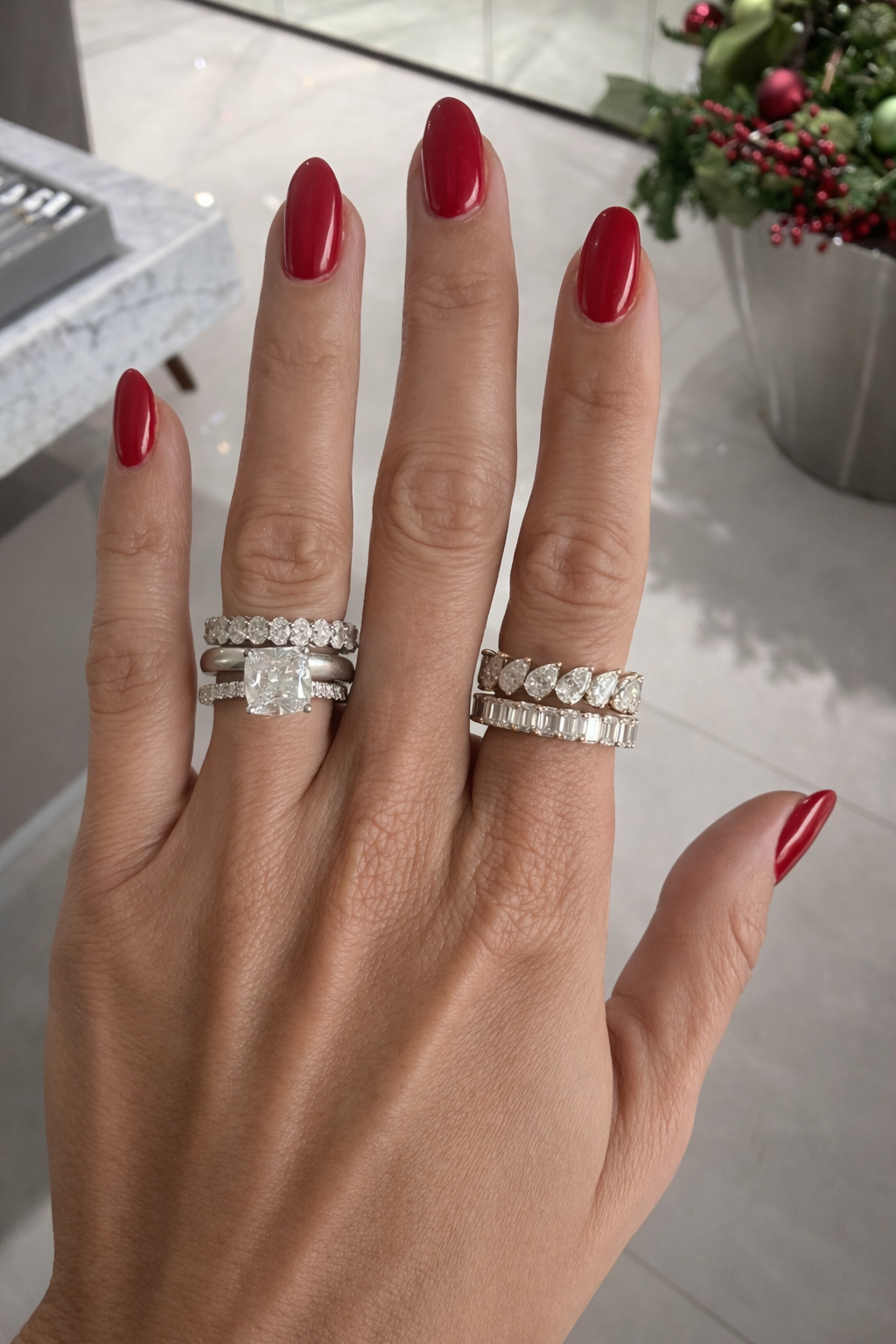 Emerald Cut Diamond Endless Love Eternity Band
