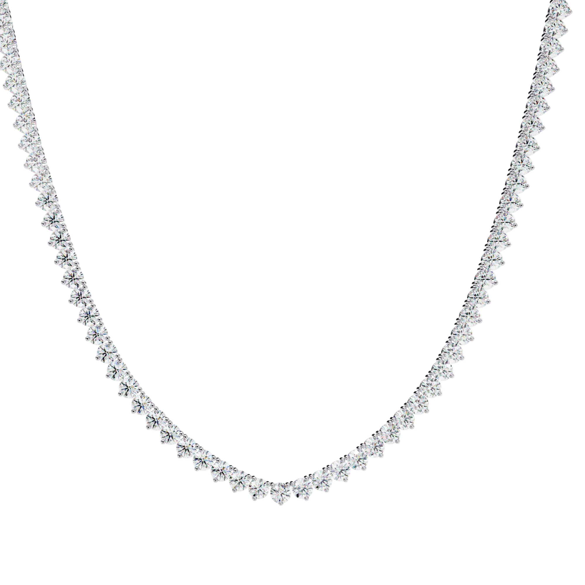 Martini Round Diamond Tennis Necklace