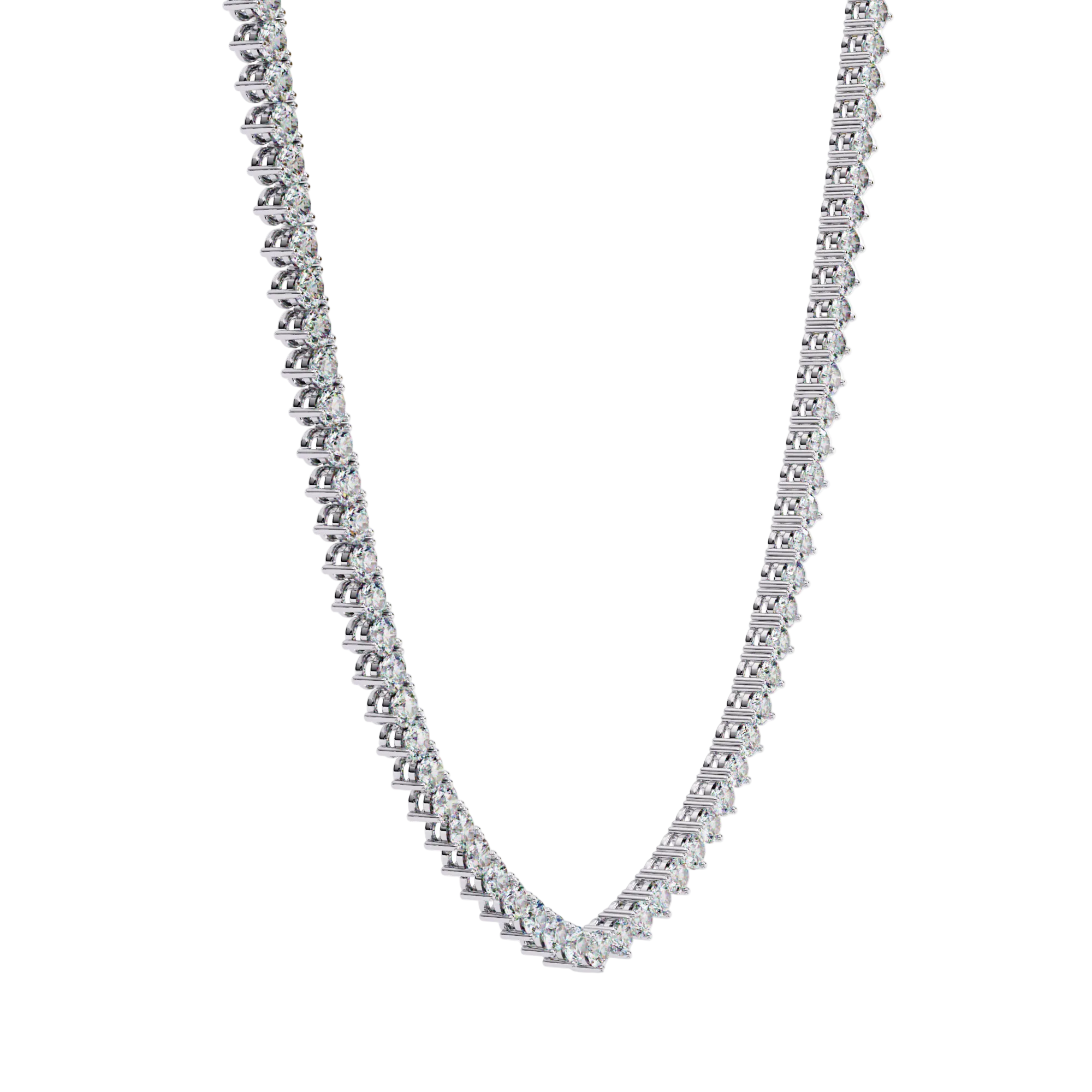 Martini Round Diamond Tennis Necklace
