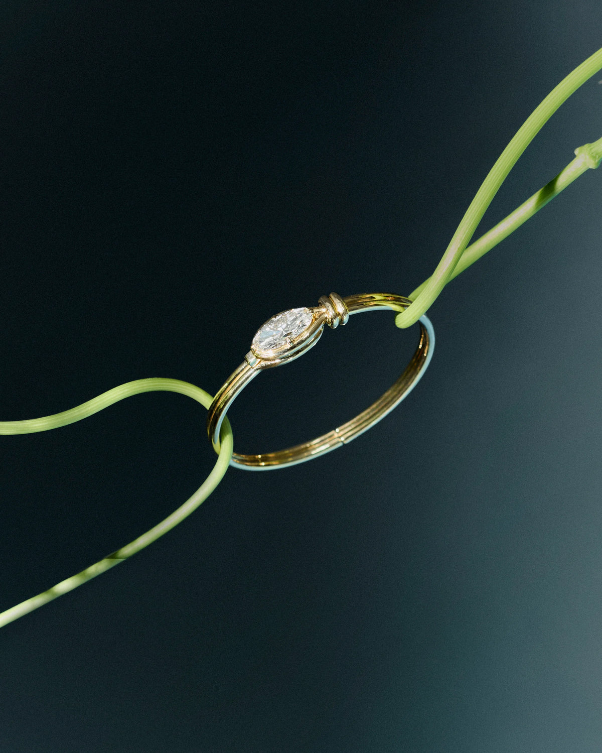 Alma — Elongated Oval Diamond Bangle