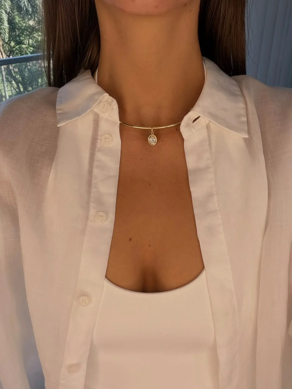 The Bezel Oval Diamond Charm