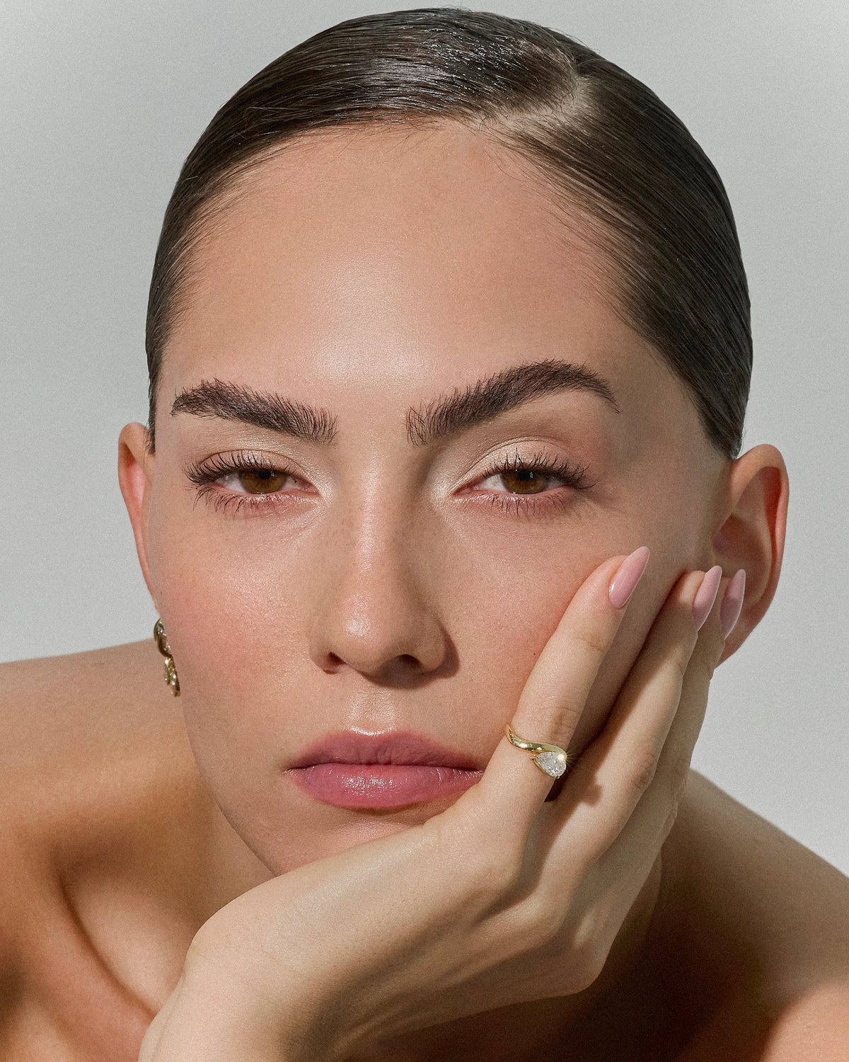 The Pear Diamond Wave Signet Ring